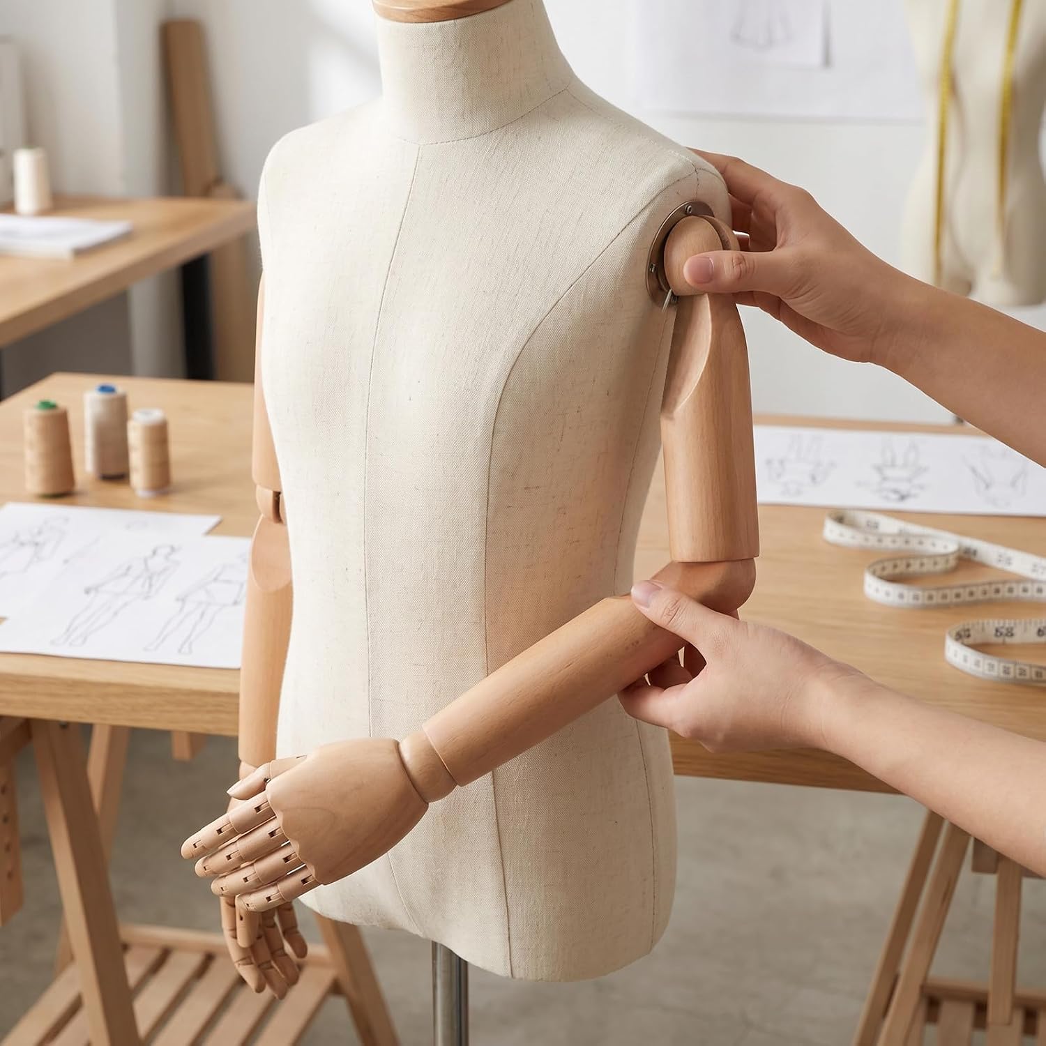 2pcs Mannequin Arm Replacement with Flexible Joint, 18 Inch