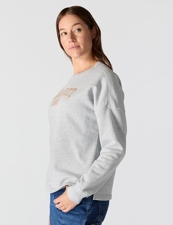 Carhartt Women's Loose Fit Midweight Graphic Sweatshirt, Heather Gray, Large by Carhartt - Image 2