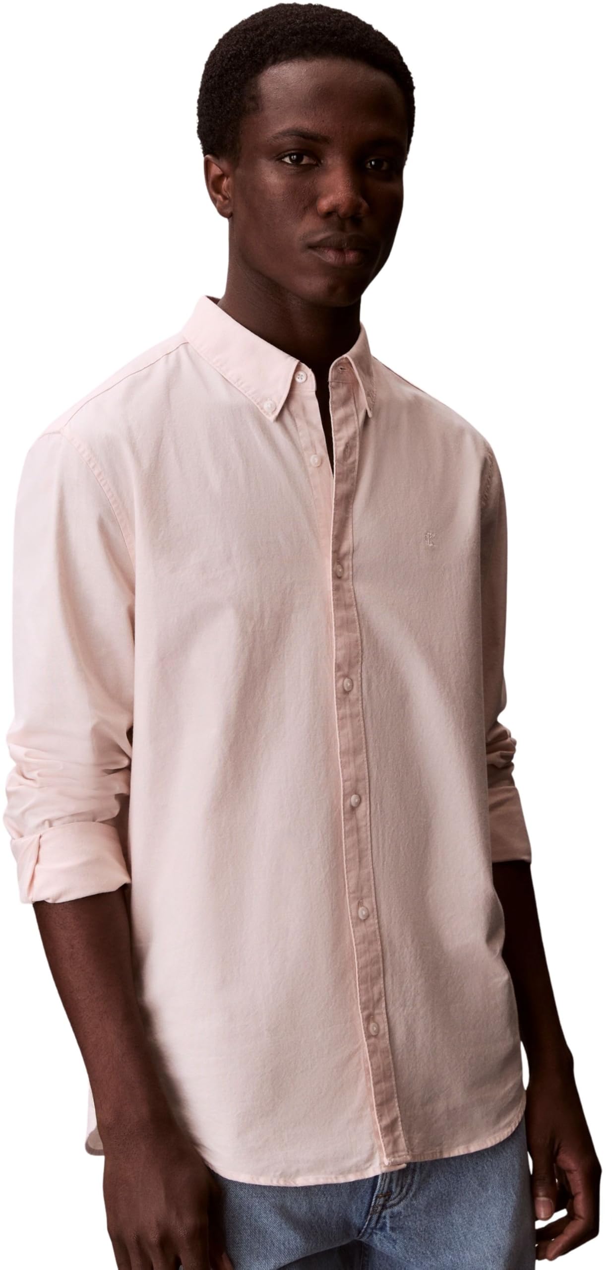 Calvin Klein Herren Hemd Solid Oxford Classic Shirt Freizeithemd