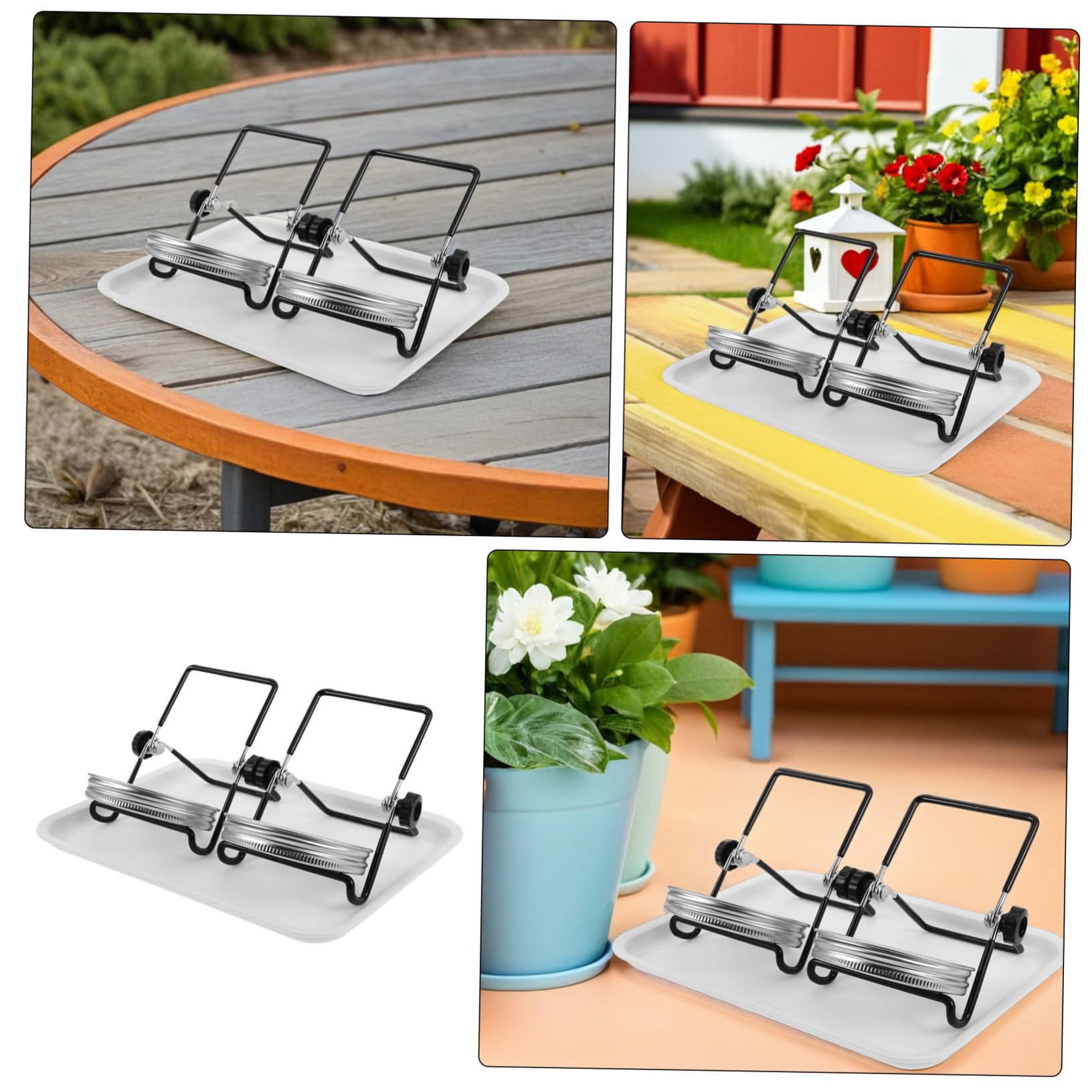 VANZACK 2 Juegos Kit de Germinación de Brotes con Tapas de Malla de Acero Inoxidable y Soporte para Frascos de Boca Ancha Ventilación Óptima Bandeja Recogedora y Fácil Limpieza para