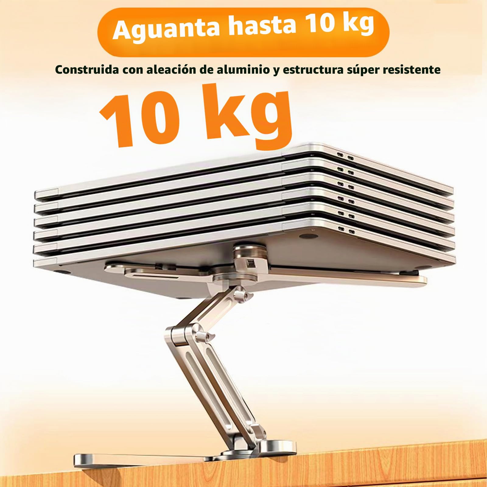 Moallia Soporte para portátil con base giratoria de 360 grados, soporte de metal para escritorio y trabajo colaborativo, totalmente plegable para un fácil almacenamiento, se adapta a todos los MacBook