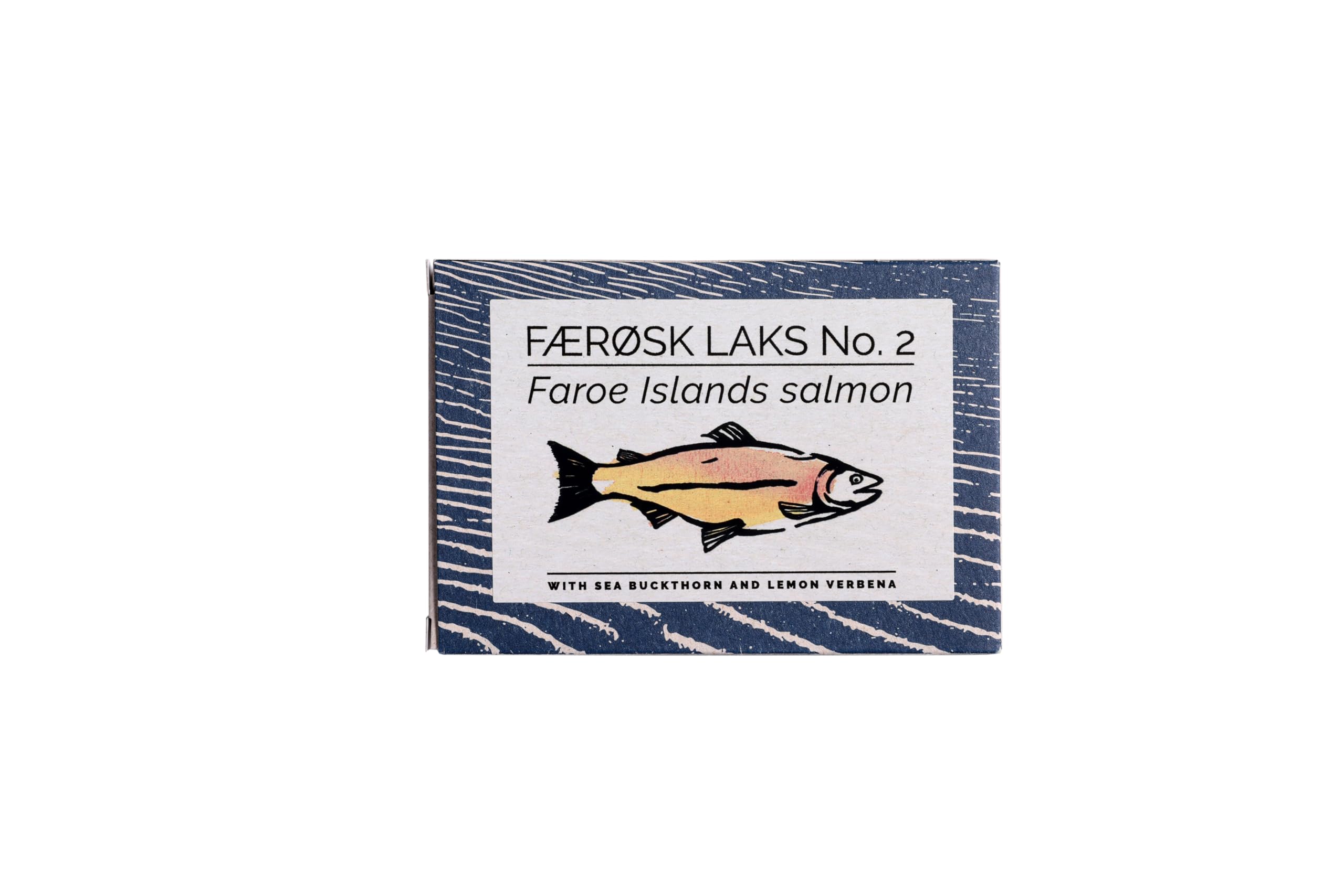 Fangst Faerosk Laks No.2 | Salmone in scatola delle Isole Faroe con olivello spinoso e verbena al limone | 1 x 110 g