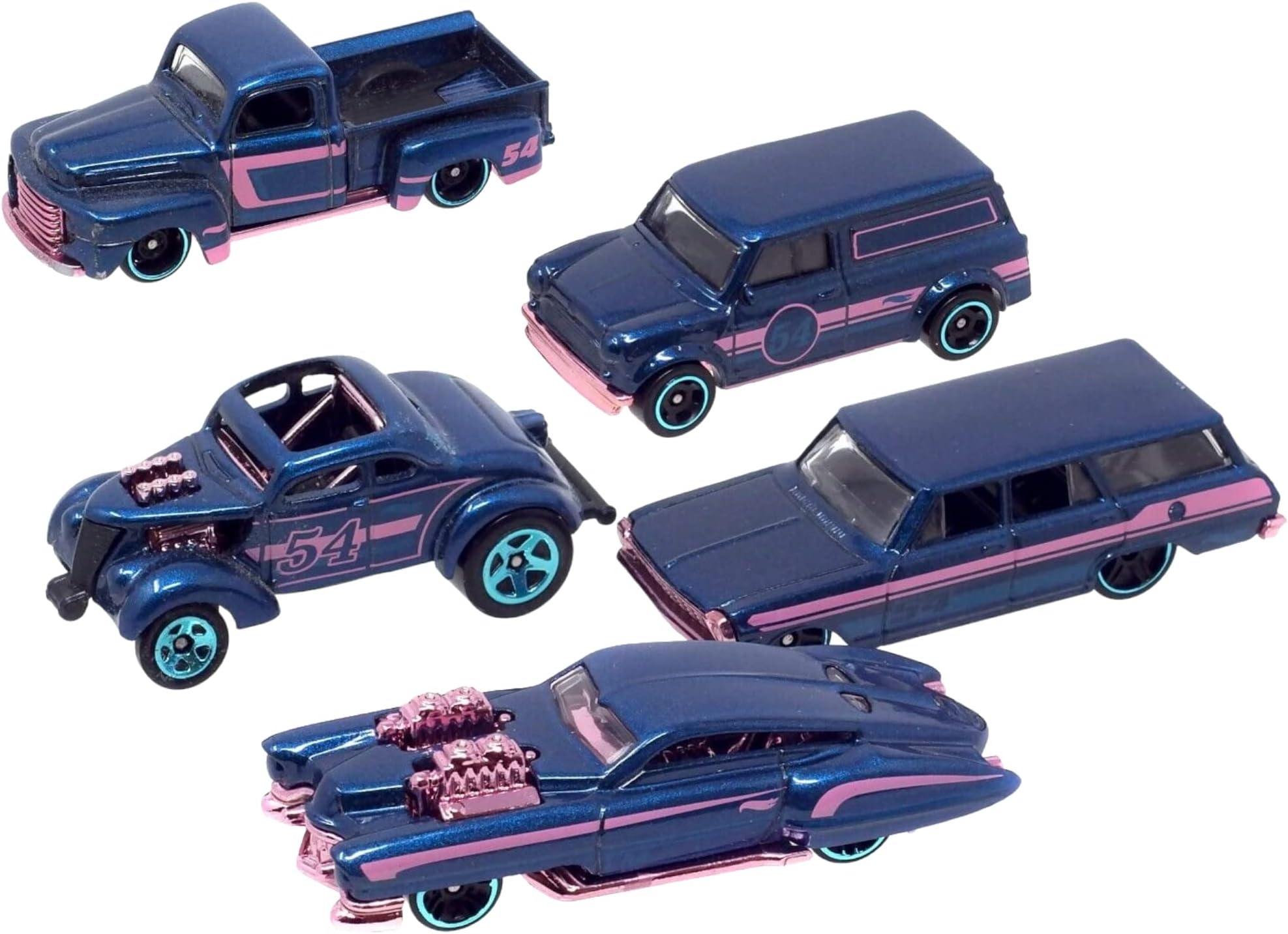 2022 Pearl and Chrome 54th Anniversary Complete Set of 5 Diecast Vehicles