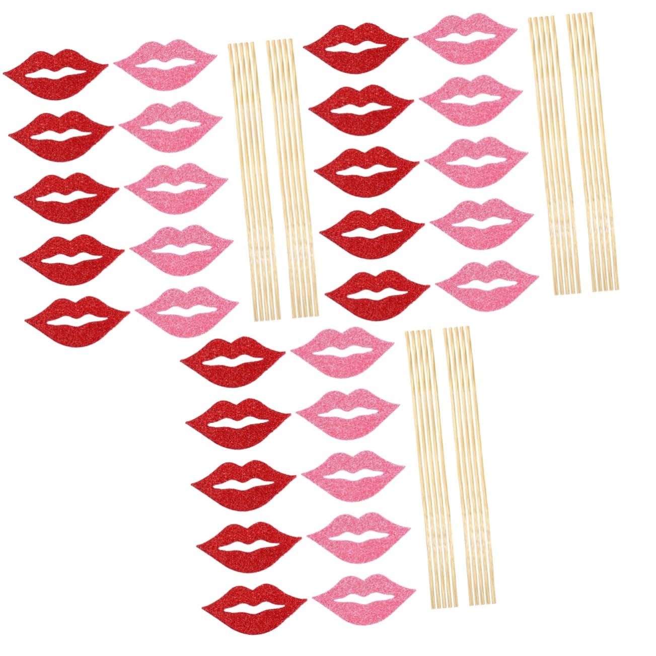 ULTECHNOVO 3 Sätze Teiliges Lustige Party Foto Requisiten Rote Lippen Handheld Selfie Accessoires Für Hochzeiten Geburtstagsfeiern Und Besondere Anlässe 40 Stück * 3