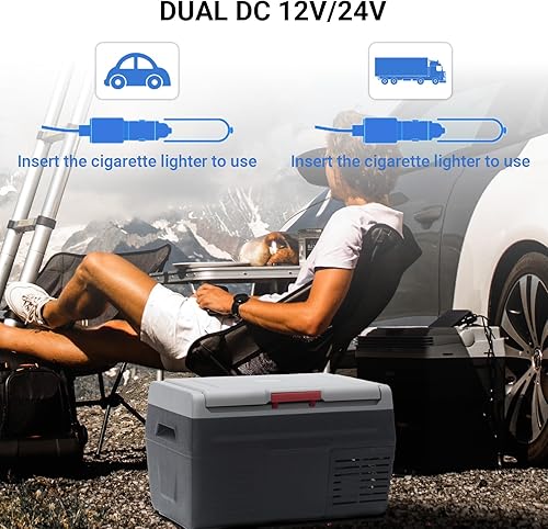 Miniatura 4 de Smad Refrigerador eléctrico, refrigerador portátil de 12 V24 V CC, refrigerador de automóvil de 21 cuartos de galón (20 litros), refrigerador de 12