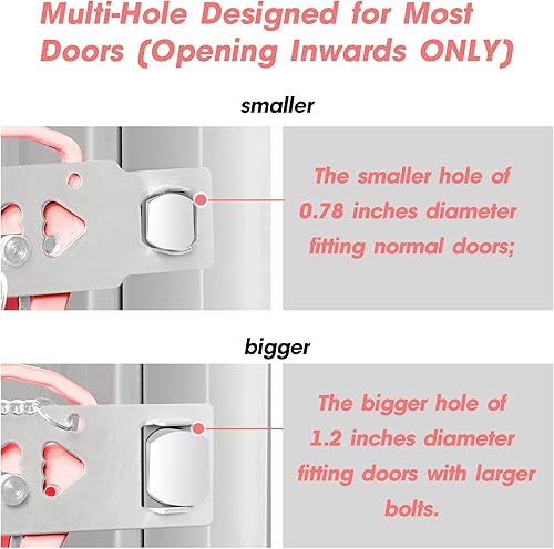 Miniatura 4 de AceMining Cerraduras de bloqueo de seguridad portátil para seguridad y privacidad adicionales, perfectas para viajes, hotel, hogar, apartamento