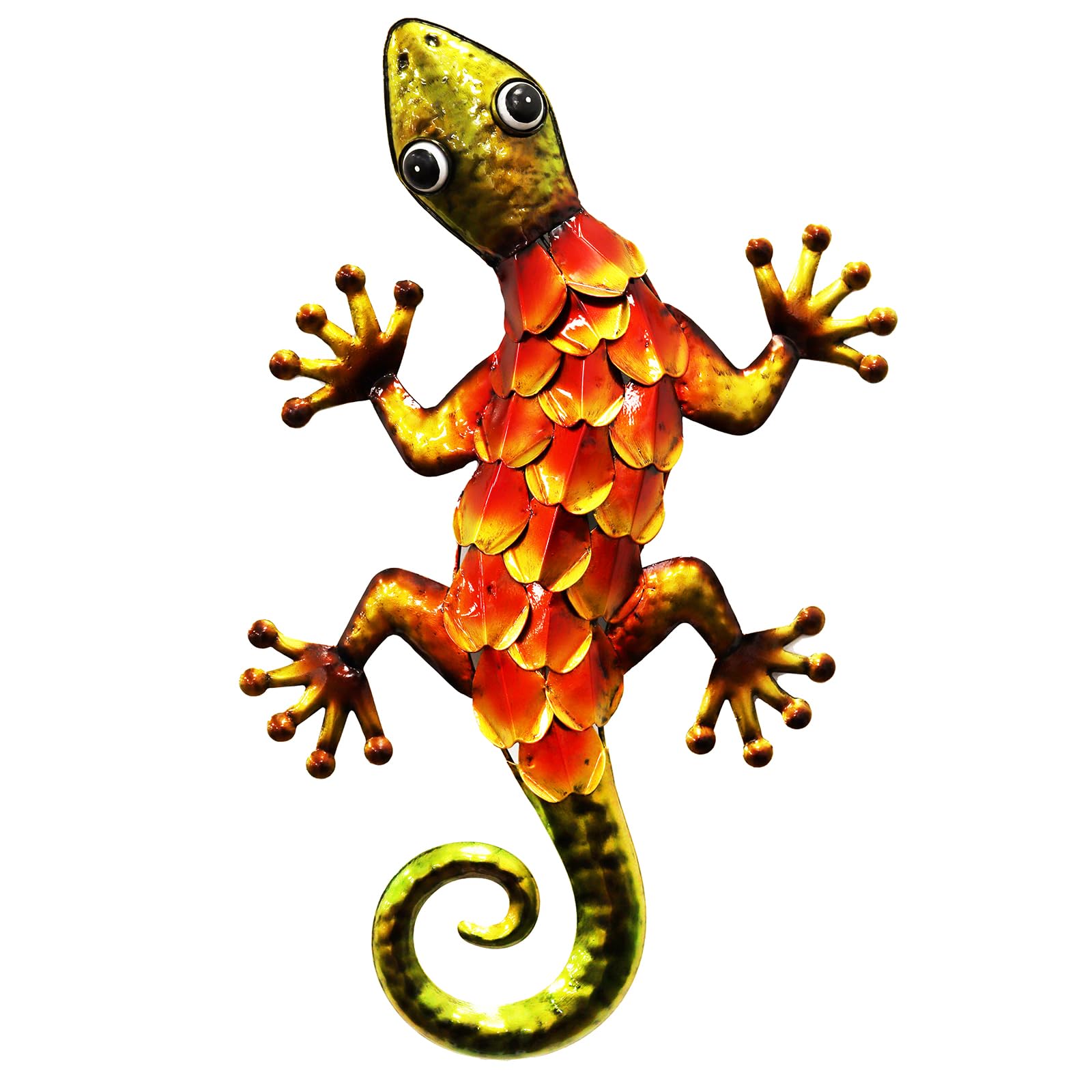 Primus Home & Garden Orange Primus No.pa7001 Metallic Gecko Wall Art