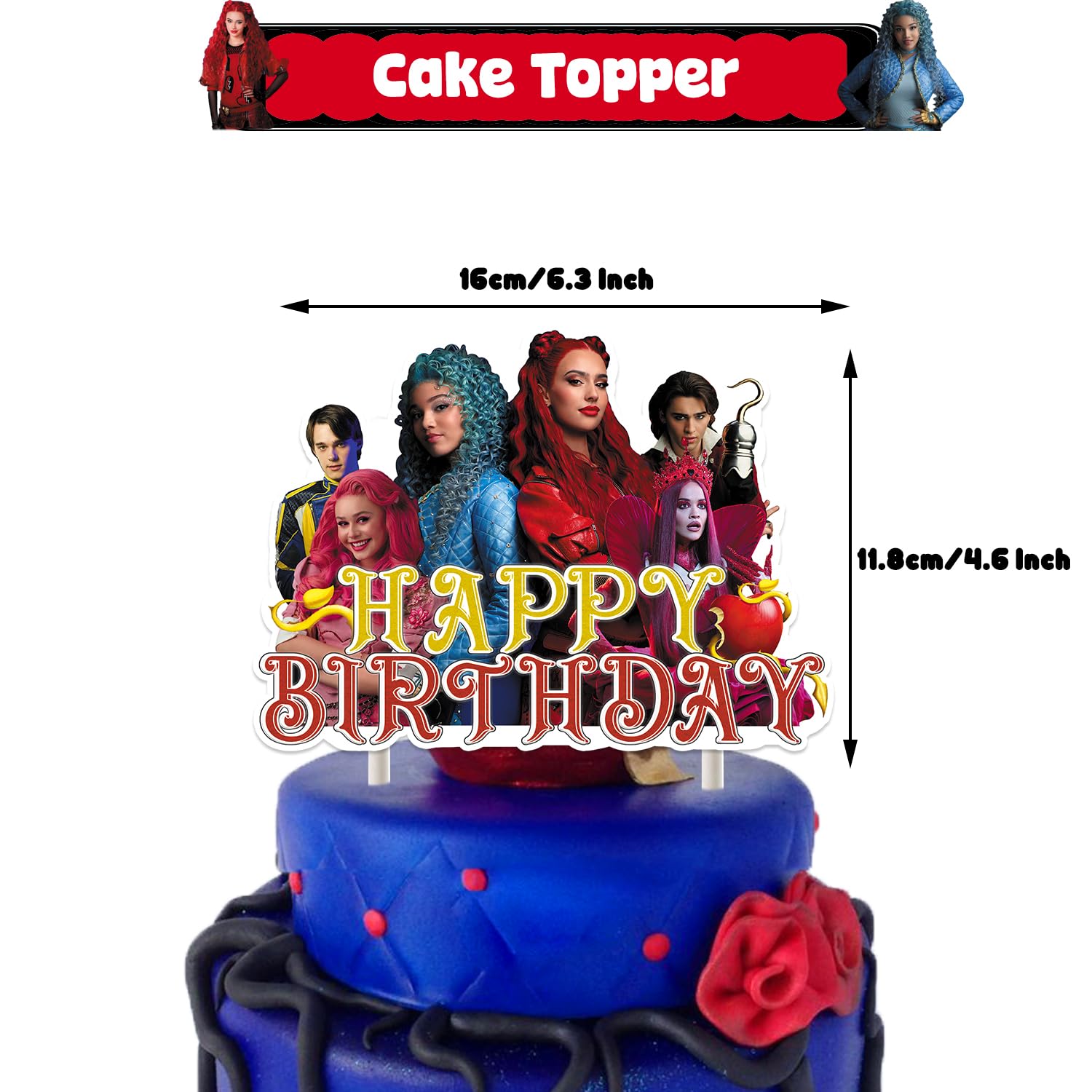 Decorazioni Compleanno Descendants - Palloncini, Banner E Cake Topper | Tema Party Moderno - Foto 10