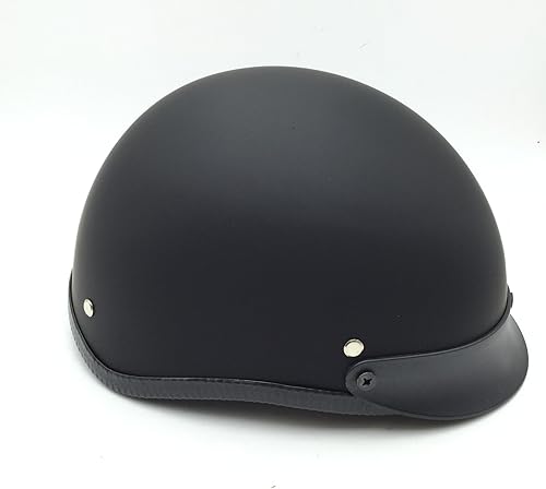 Miniatura 4 de SMT-DOT Certificado negro mate negro plano compatible con medio casco Harley Davidson Chopper Cruiser Biker L B01FD30IK0