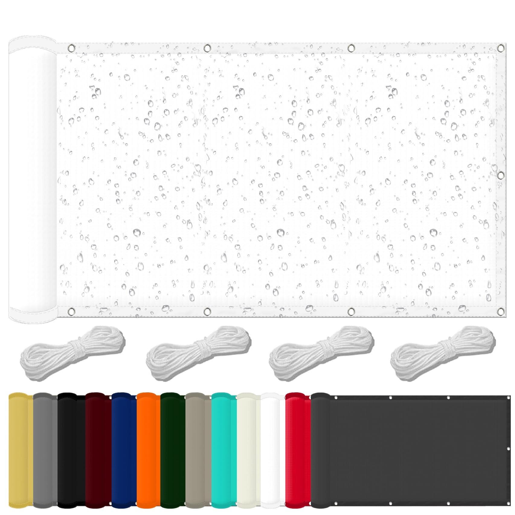 Voile d'ombrage de jardin blanc 285 x 315 cm pour ombrager une terrasse extérieure