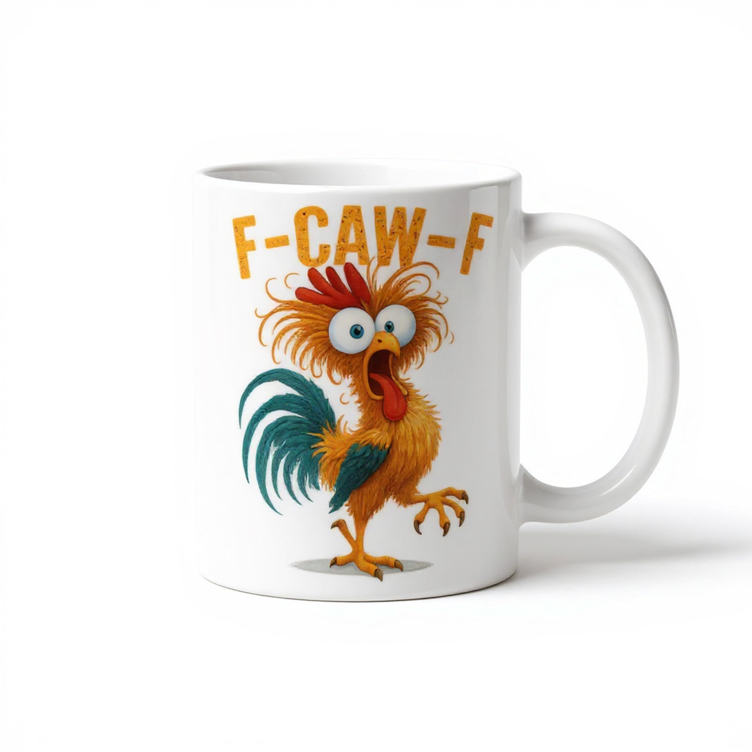 Pure Compression F-Caw-F 11oz Funny Coffee Cup Mug - F Caw F Fcawf Chicken Mug - Prank Gag