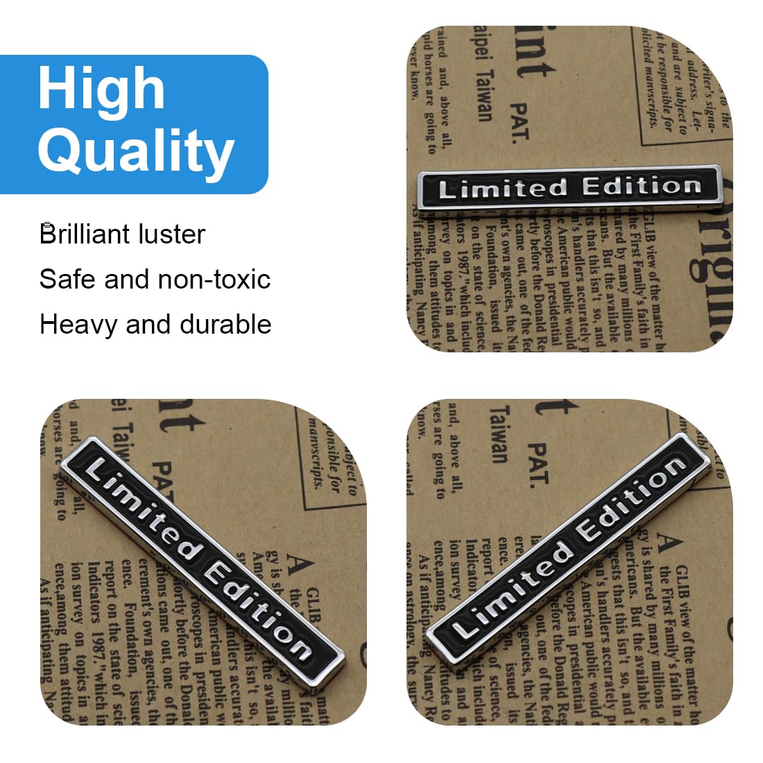 Limited Edition 3D Metal Emblema Nero Logo Auto