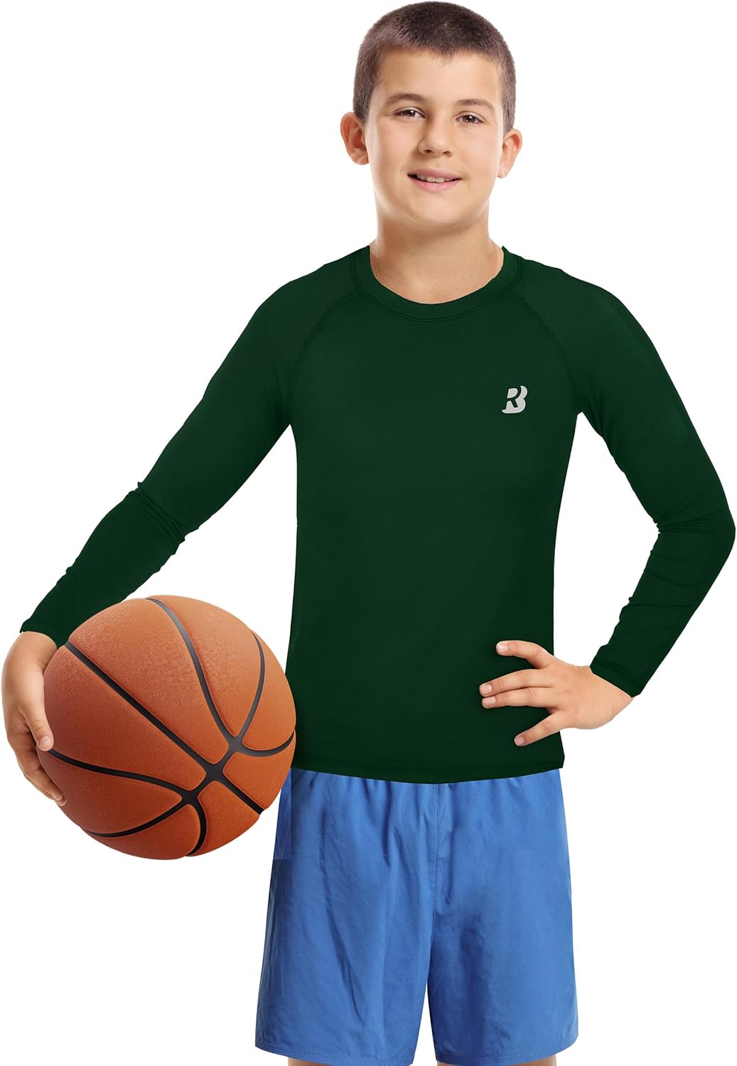 Roadbox Boys Youth Compression Shirts - Long Sleeve Athletic Undershirt Kids Quick Dry Base Layers for Baseball Soccer - Image 2