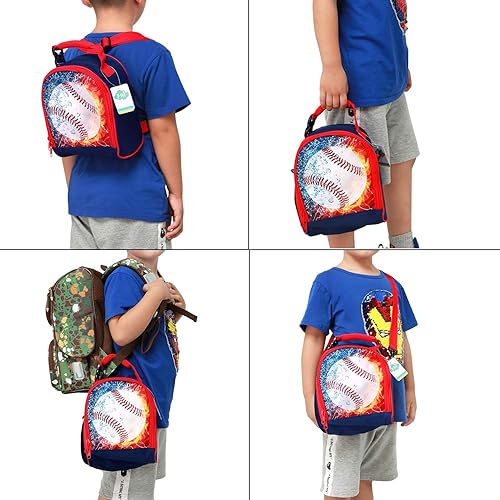 Miniatura 5 de Lonchera para niños, reutilizable, multiconvertible, aislante, térmica, con correa para el hombro, lonchera, mochila, sándwich, bolsas para niñas,