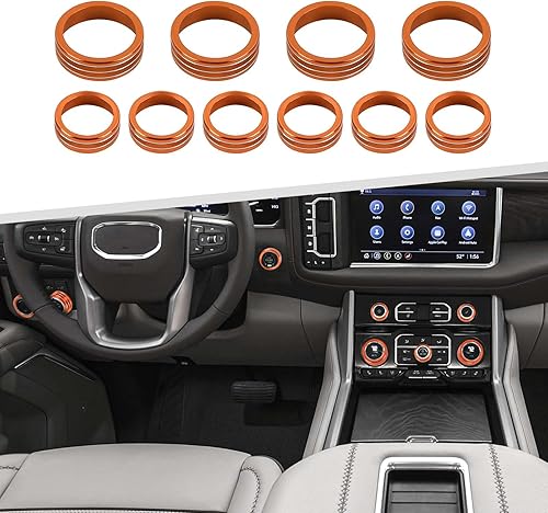Cubierta de perilla Silverado, botón de volumen de radio de consola central, ajuste de anillo de aire acondicionado para Chevy SilveradoGMC Sierra