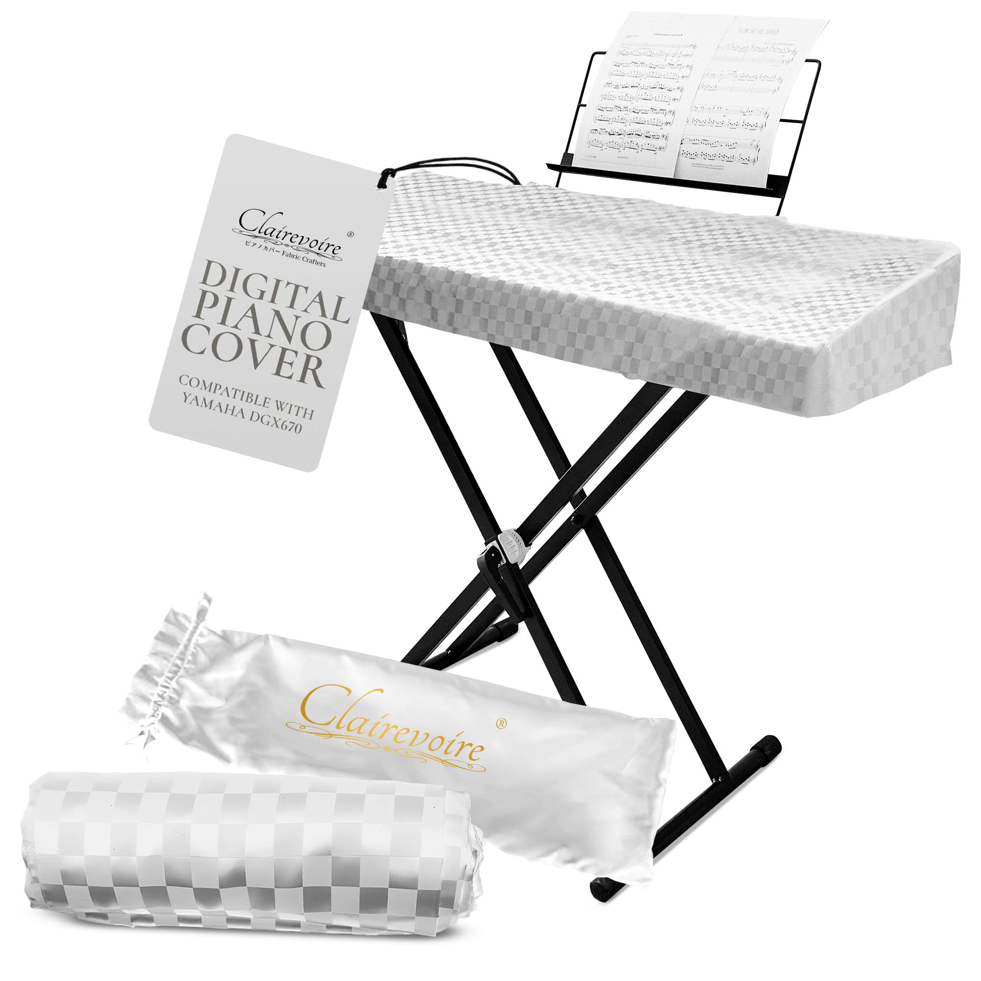 Amazon.com: Clairevoire Waterproof Keyboard Piano Cover Cloth for