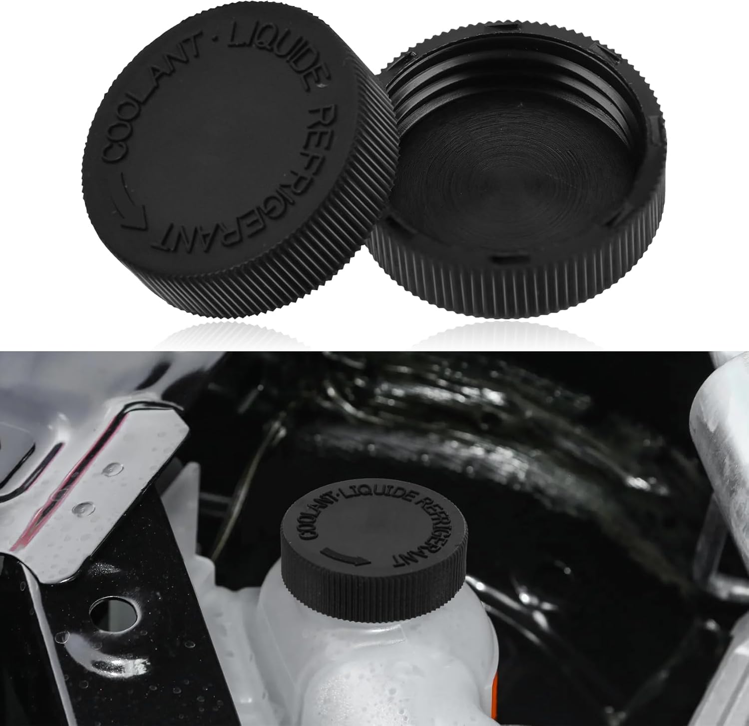 2PCS Coolant Reservoir Cap, Radiator Reservoir Cap, Engine Radiator Water Tank Caps Coolant Caps OEM#21712-79900, Car Coolant Water Tank Reservoir Cap Replacement for Infiniti Nissan (Black)