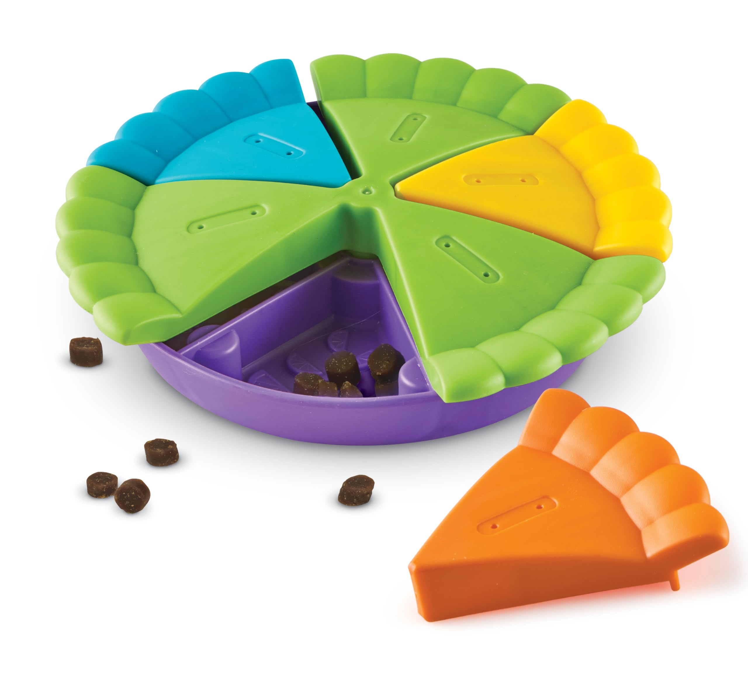 Brightkins Slice-O-Pie Treat Puzzle for Dogs, Interactive Dog Toys for Boredom, Stimulation Brain Game, Slow Feeder Dog Bowl, Dog Presents, Birthday Dog Toy