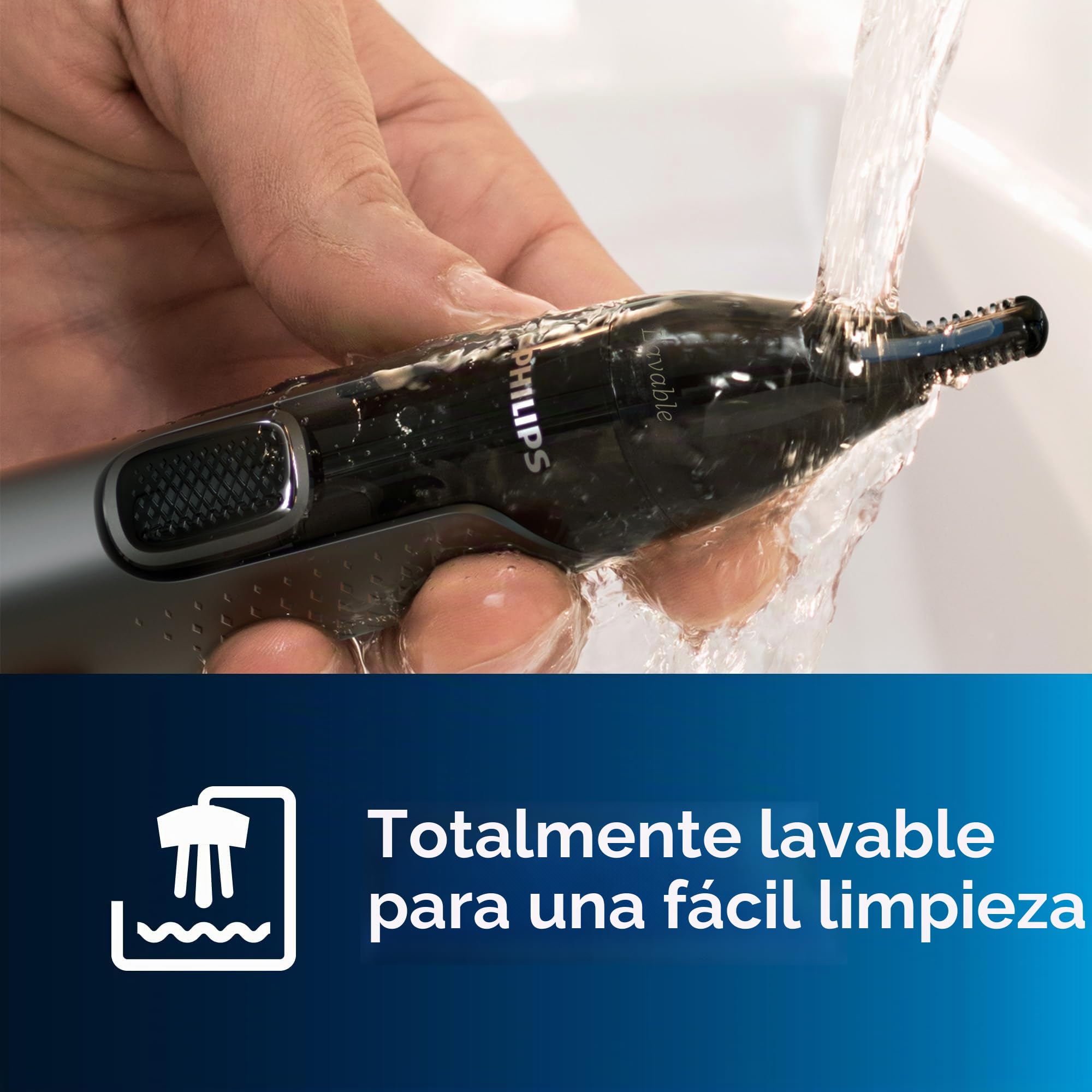Philips Serie 3000 Recortador de vello nasal, recortador para el vello de la nariz, las orejas y las cejas con tecnología PrecisionTrim (modelo NT3650/16)