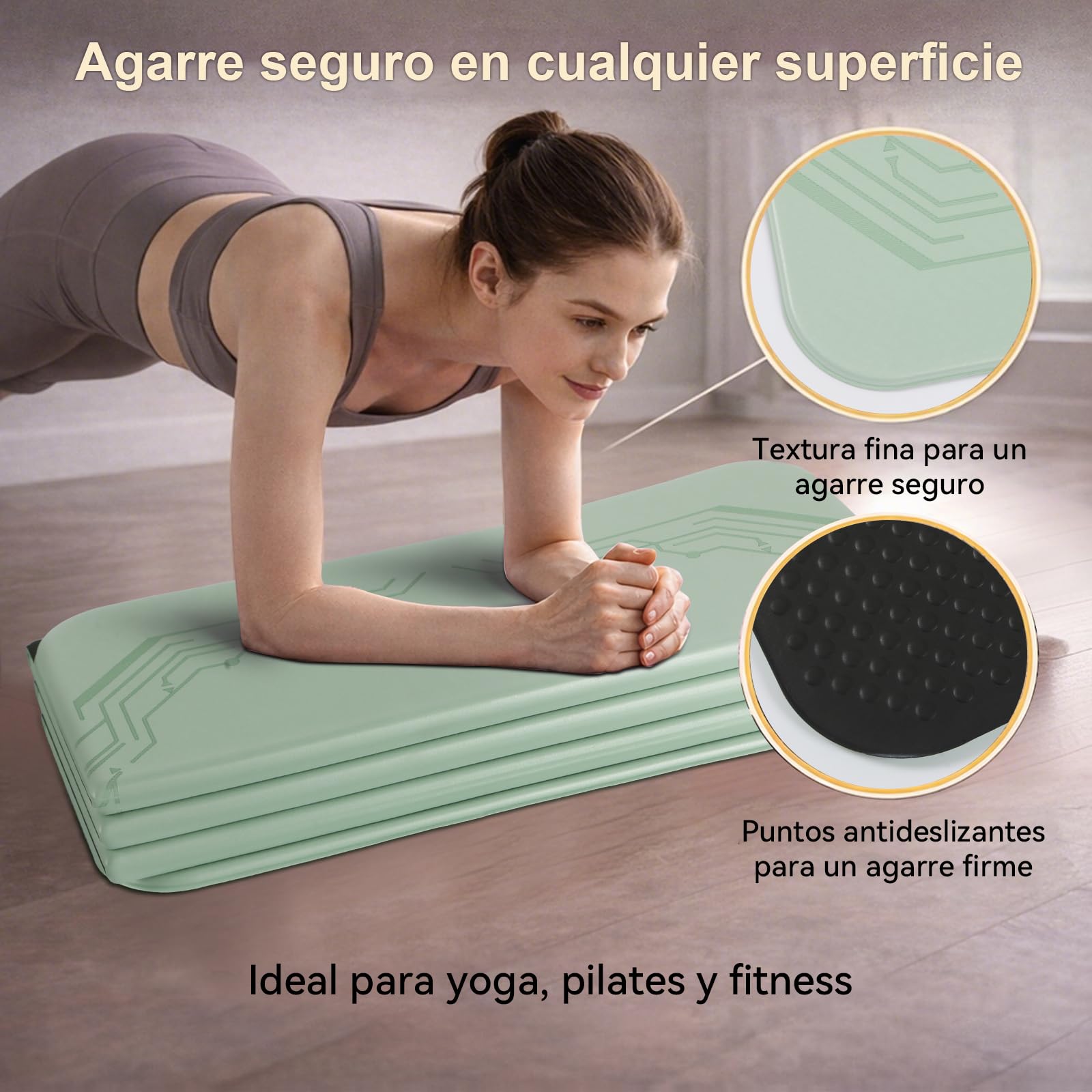 FunLife Esterilla de yoga XXL 190 × 66 cm – 10 mm plegable | Extra grueso y antideslizante. Ideal para yoga, pilates, gimnasia, así como entrenamiento en casa, en el gimnasio o al aire
