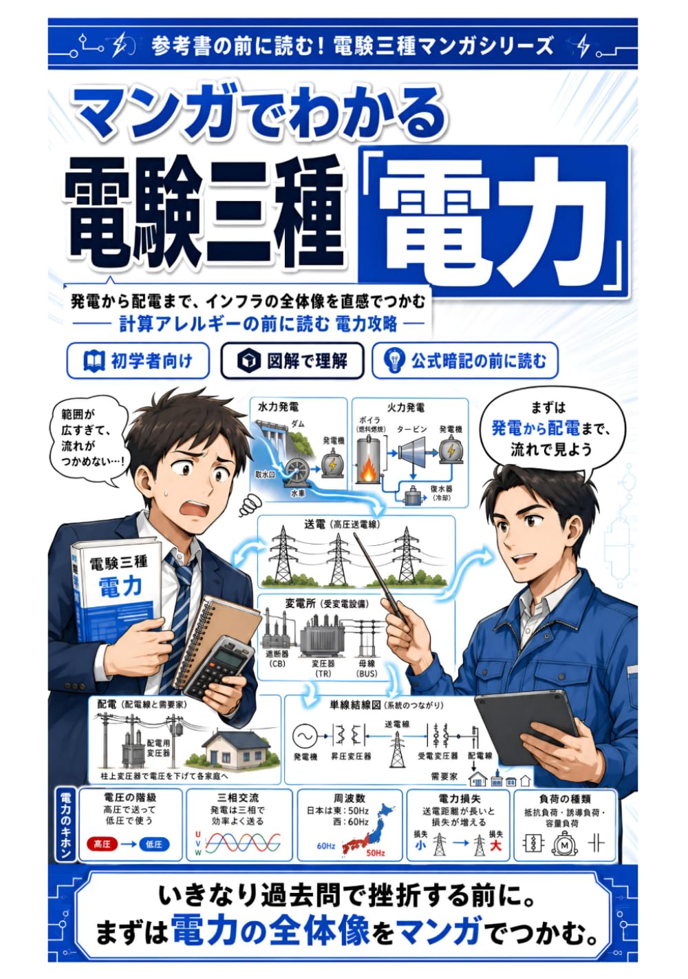 マンガでわかる電験三種「電力」: 視覚的インデックスと戦略的配分で計算アレルギーを克服！インフラの全貌を直感で掴む最短合格メソッド (参考書の前に読む！電験三種マンガシリーズ)