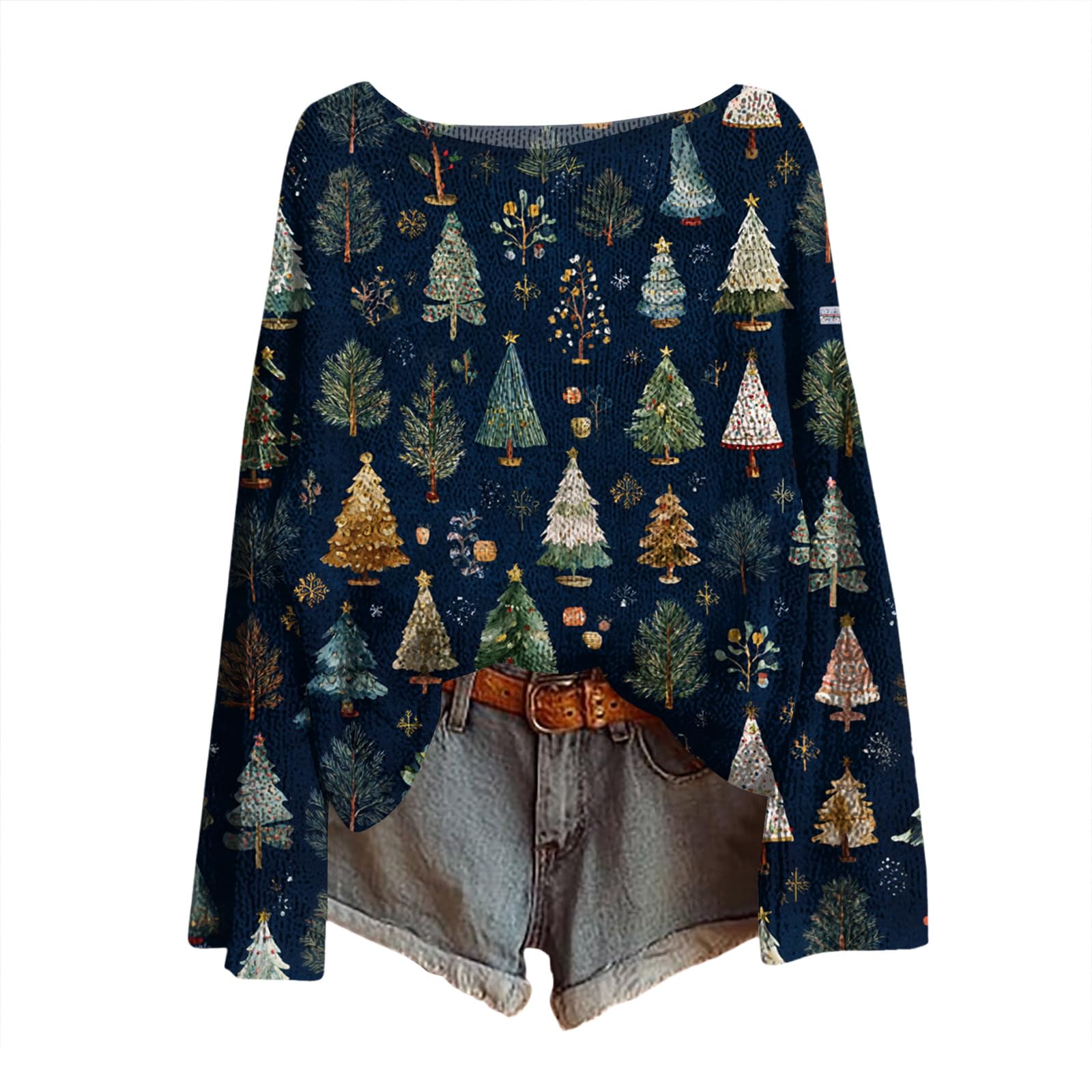 Fall Sweaters for Women 2025 Plus Size Boho Vintage Graphic Print Outfits Casual Long Sleeve Knit Pullover Top