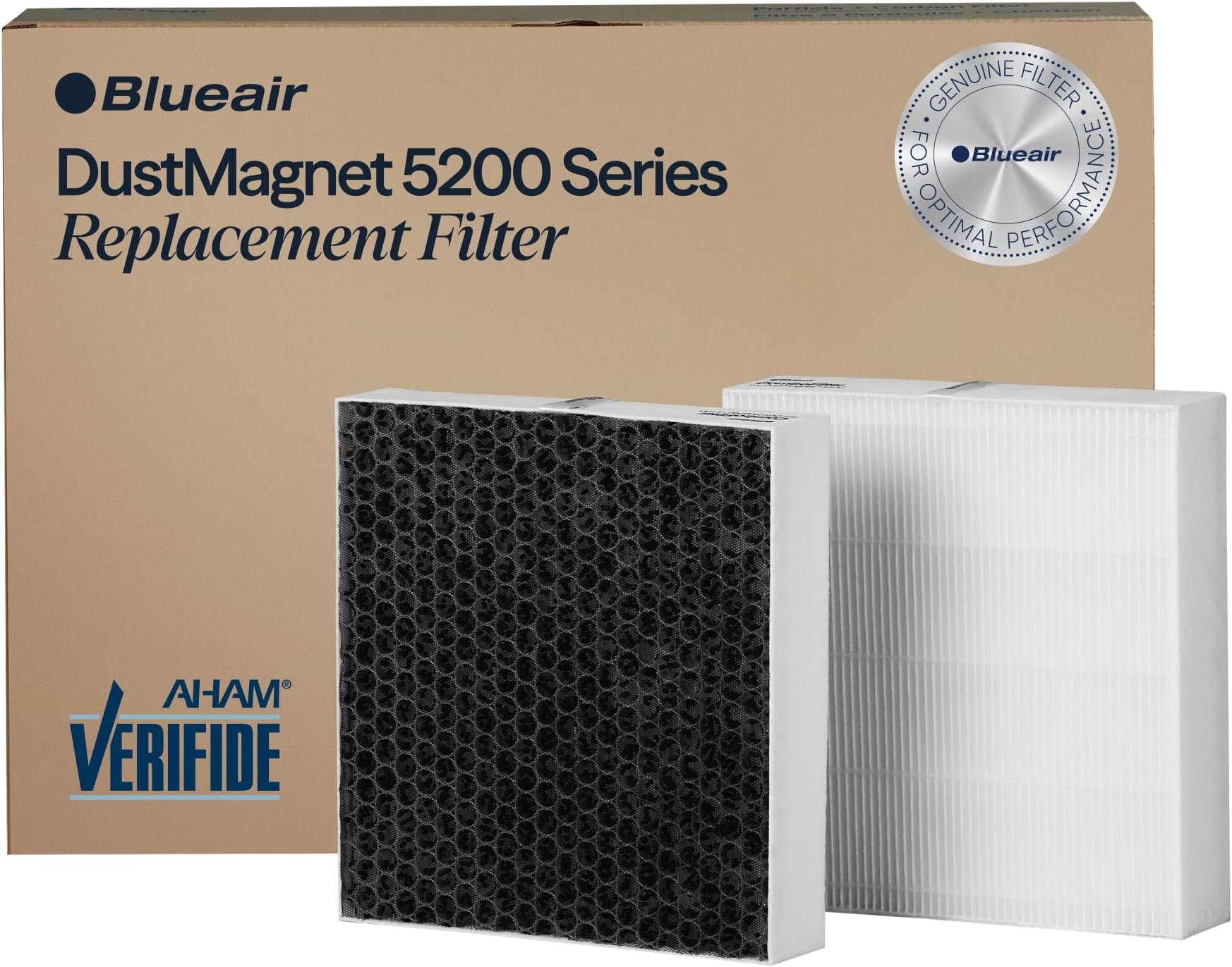 BLUEAIR DustMagnet 5200 Series ComboFilter, Genuine Replacement Filter for DustMagnet 5240i, 5210i Home Air Purifiers for Dust, Virus, Bacteria, Smoke and Allergies