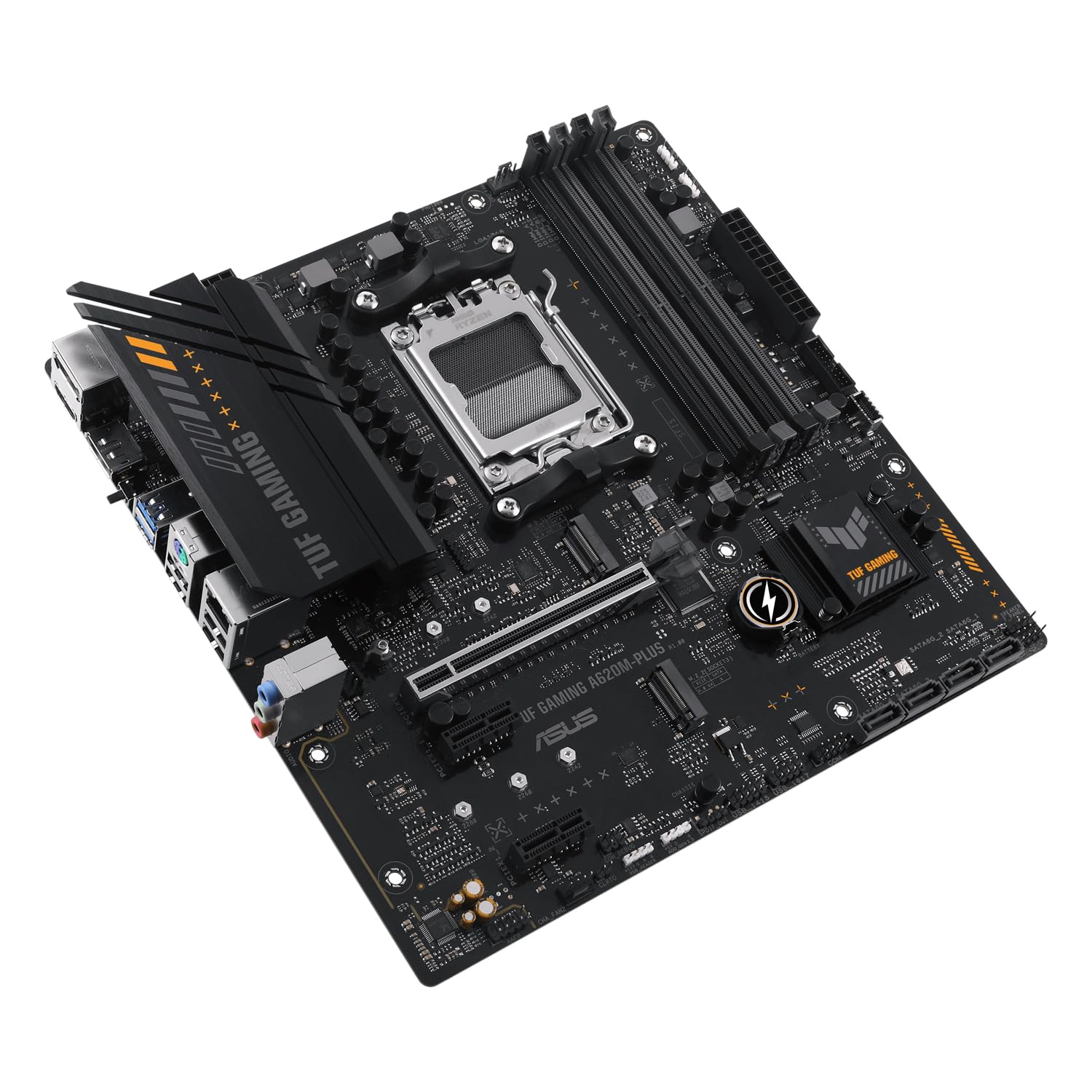 ASUS TUF Gaming A620M-PLUS Placa Base Micro-ATX AMD A620 (2.5Gb Ethernet, 2 x DisplayPort, HDMI, USB 3.2 Gen 1, USB 3.2 Gen 1 Type-C Frontal, BIOS Flashback, cancelación de Ruido, Arua Sync), Negro