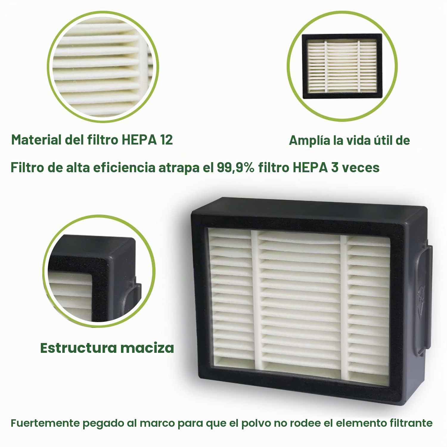 Piezas de vacío de reemplazo para la Serie Irobot Roomba I & J & E, 1 Pinceles de Goma, 3 filtros, 3 cepillos Laterales para i1+/i2+/i3+/i4+/i5+/i6+/i7+/i8+/j5+/j6+/j7+/j8+/j9+/e5/e6 Modelo