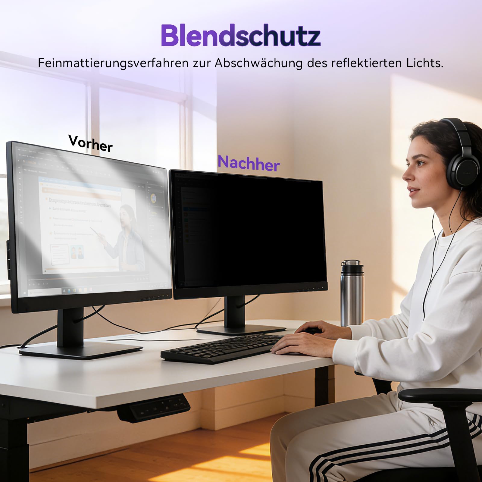 IPROKKO Filtro magnetico per la privacy da 27 pollici per monitor 16:9, rimovibile, anti-luce blu, antiriflesso, protezione schermo per schermo per Dell Acer Lenovo Asus da 27 pollici