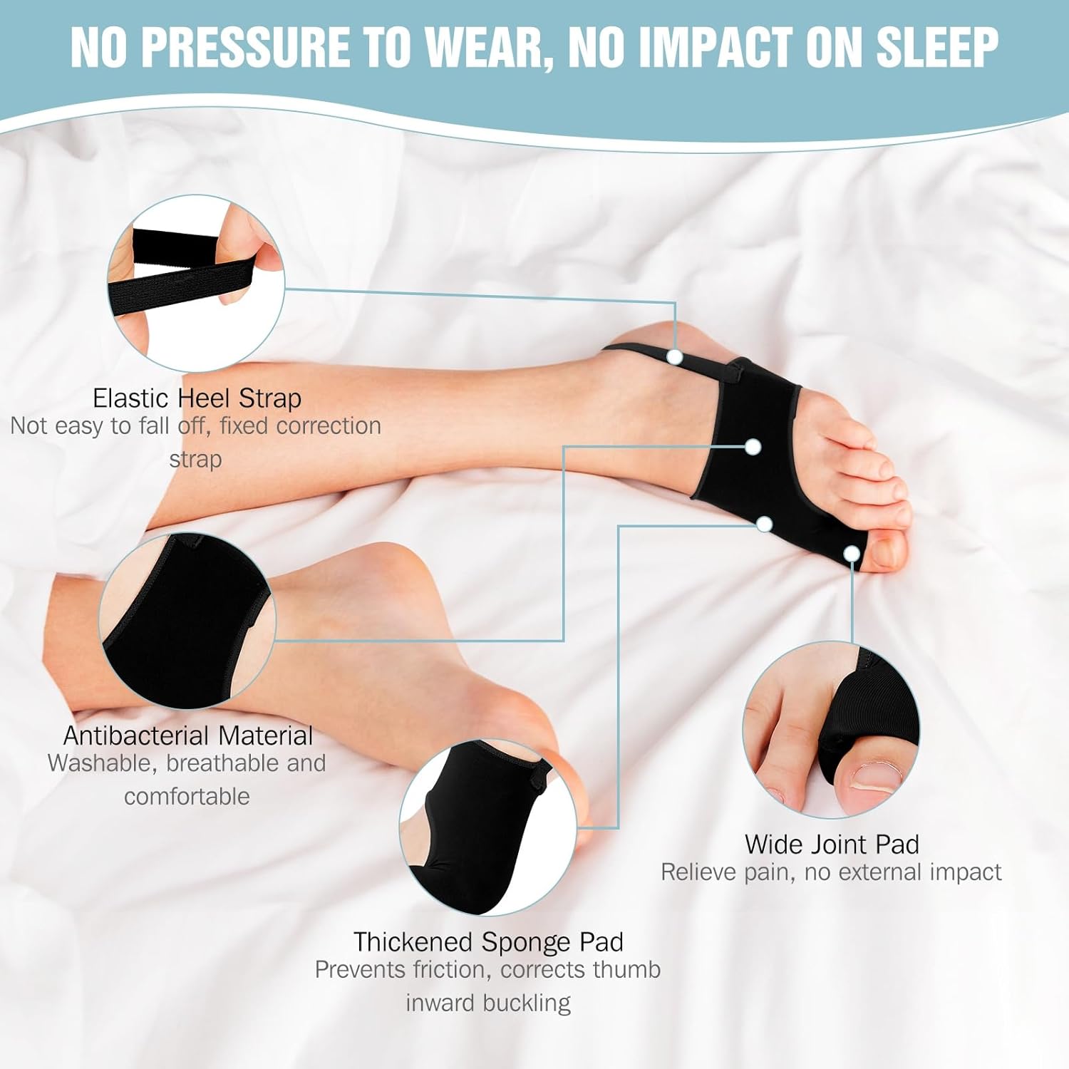 2PCS Bunion Correctors for Women & Men Big Toe, Big Toe Separator-Orthopedic Bunion Splint-Bunion Pads-Toe Spacers Pain Relief, Comfortable & Breathable for Day/Night - Image 2