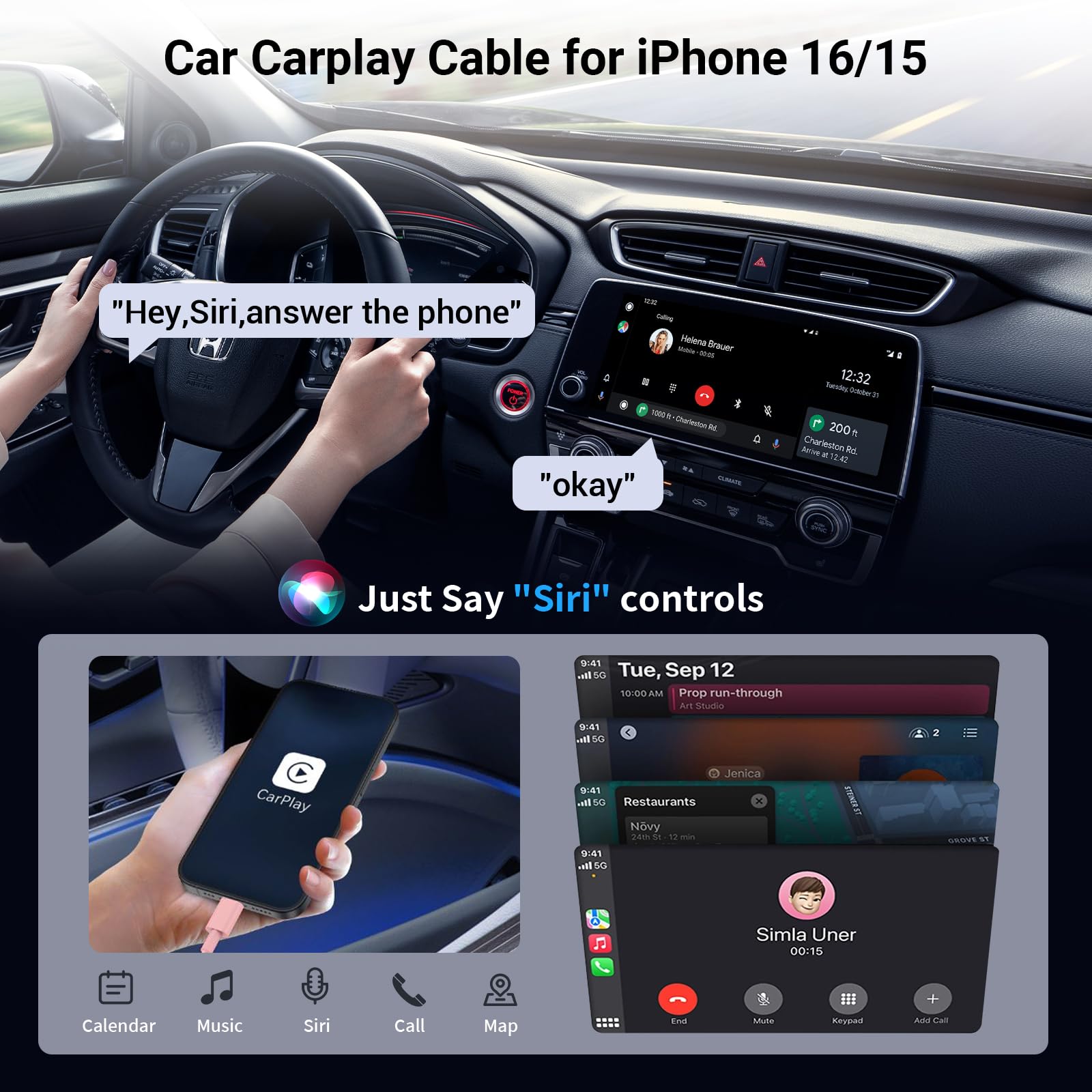 Cavo USB Type-C per iPhone 15 16 Pro Max,60W Cavi USB Tipo C Ricarica Rapida [2M 2Pezzi] Cavo USB C iPhone Originale CarPlay per 15 16 Plus,iPad Pro/Air/Mini/Samsung S25 S24 S23 S22-Rosa