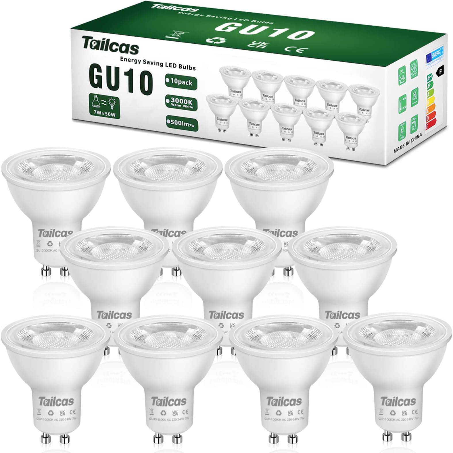 Dicroico LED de 6 Watts de luz de día con base GU10 100 - 240 V 1U - LUMICENTRO