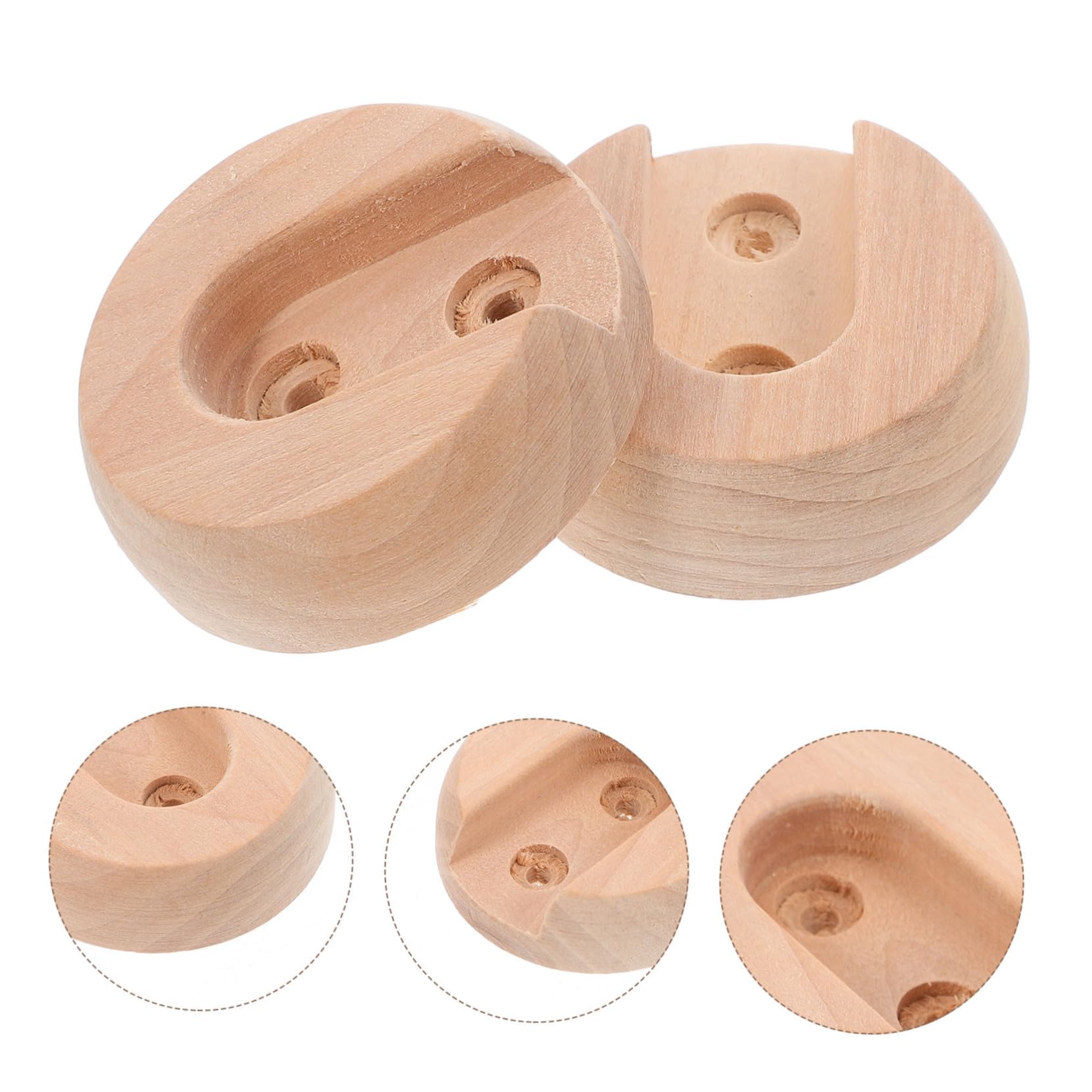 OFFSCH 2pcs Closet Rod End Holder Bracket Sturdy Wood Pole Support Flanges for Hanging Clothes Sleek Design Easy Installation Compatible Wood and Rods