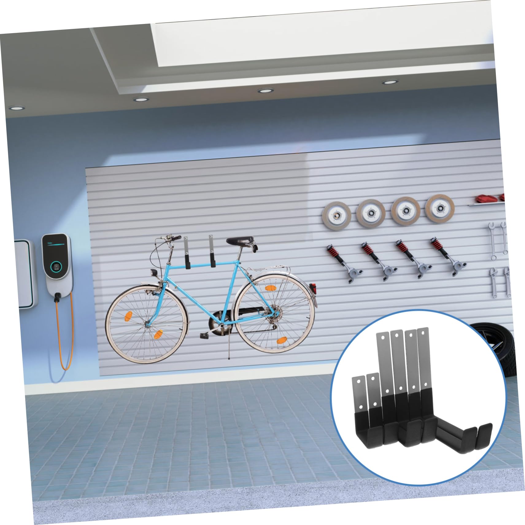 DOITOOL Ganchos de Pared Resistentes de Metal para Colgar, 6 Piezas | Montaje Sencillo, Recubrimiento Antideslizante, para Garajes y Balcones