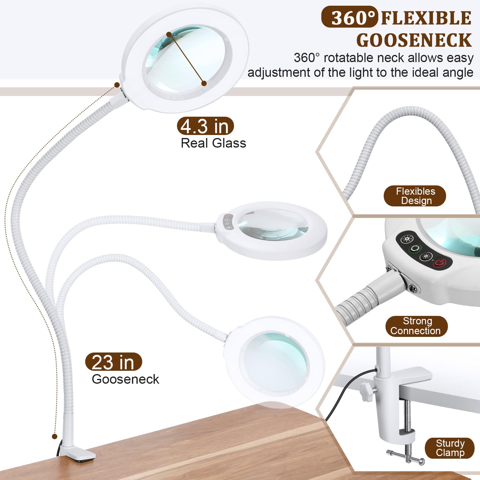 loupe avec pince pour travaux manuels