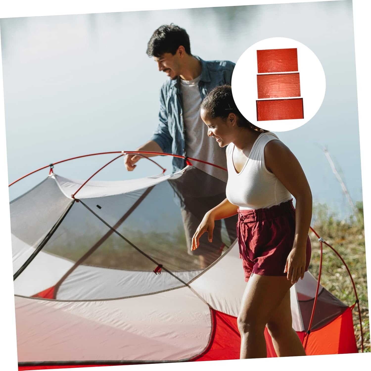 Emergency Tent Survival Electric Blanket Emergency Shelter Liner Bum Camping Pillow Gazebo Weight Bag