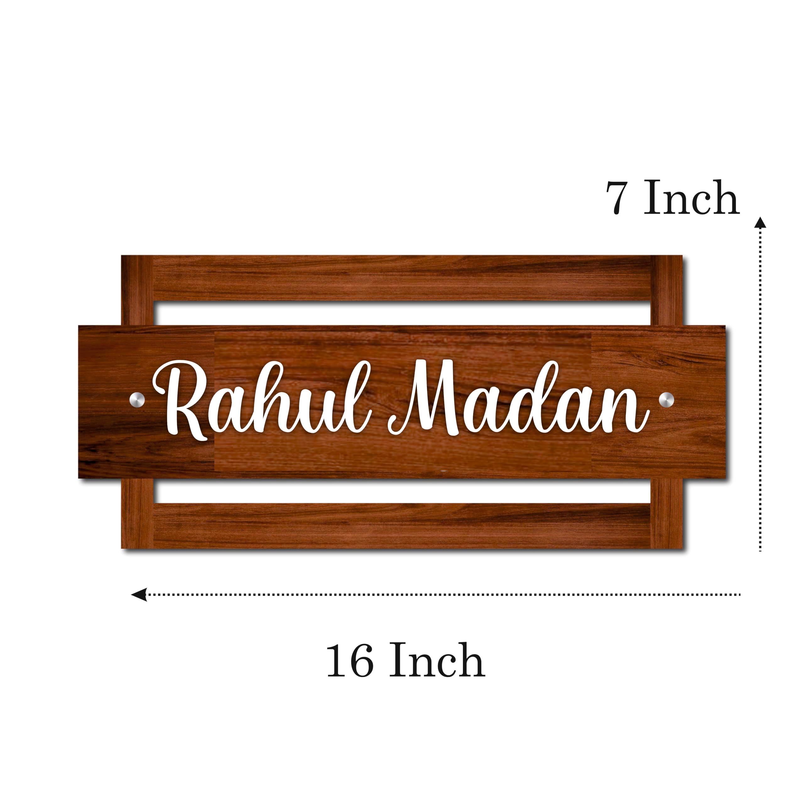 Premium 3D Wooden Name Plate for Home Entrance - Designer Acrylic Door Nameboard for House, Flat & Office Outside - Includes Stainless Steel Screws (16 x 7 Inch) — Amazon image 5