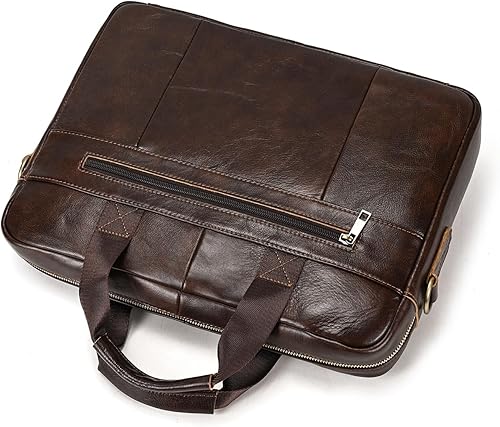 Miniatura 9 de Maletines de cuero de 15.6 pulgadas para computadora portátil, bolsas de mensajero para negocios, oficina, viajes, computadora para hombres