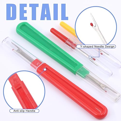 Miniatura 3 de Glarks Kit de 116 piezas de desgarradores de costura, 4 desgarradores de costura, 10 tizas de sastre, 1 tijeras de hilo, 100 clips de costura