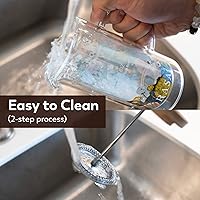 Vista 4 de Rasa - Cafetera de prensa francesa de 11.8 fl oz, vidrio de borosilicato de doble pared resistente al calor, sin BPA, 100% libre de plástico