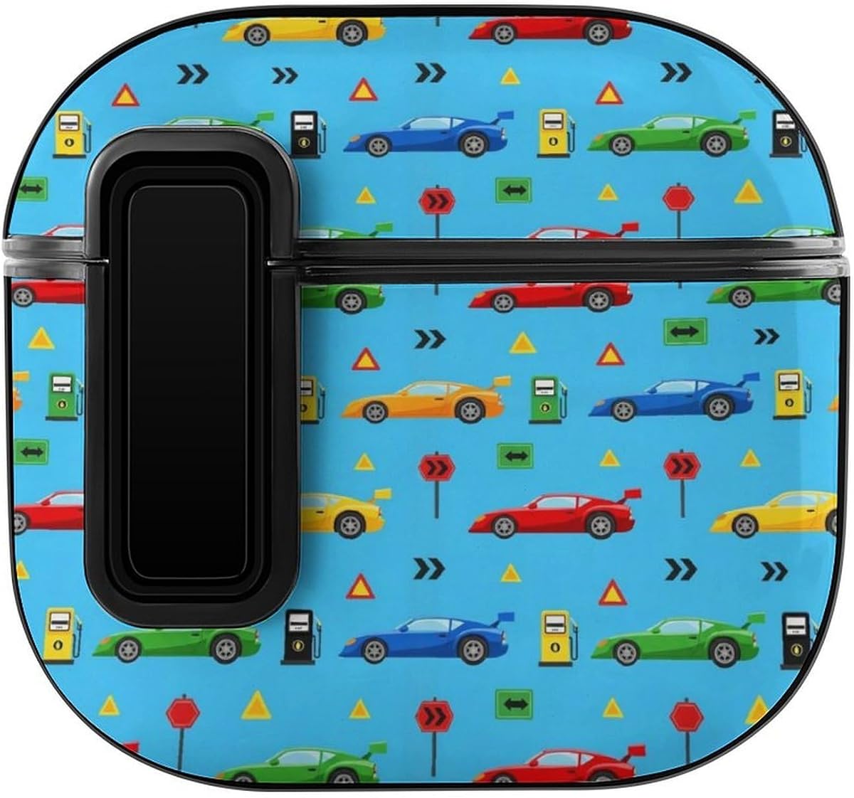 Shockproof Bluetooth Cover for Sports | Cartoon Cars, Full Body Protection Wireless Earphones Cover Compatible with AirPods 4, Portable Hook