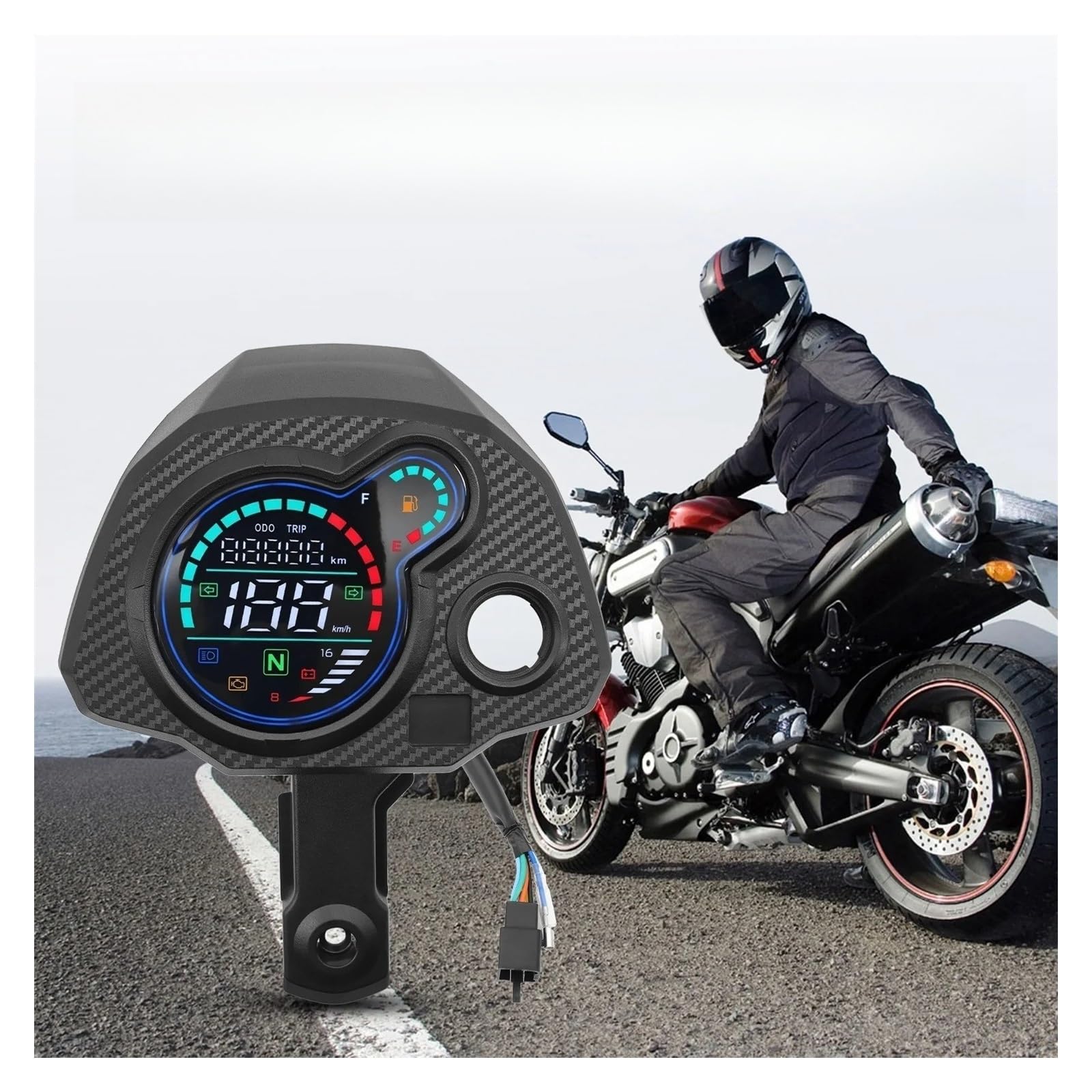 Gruppo Strumenti Moto Tachimetro Contagiri Contachilometri Sostituzione Cruscotto Digitale Per Navi 110 Con Staffa