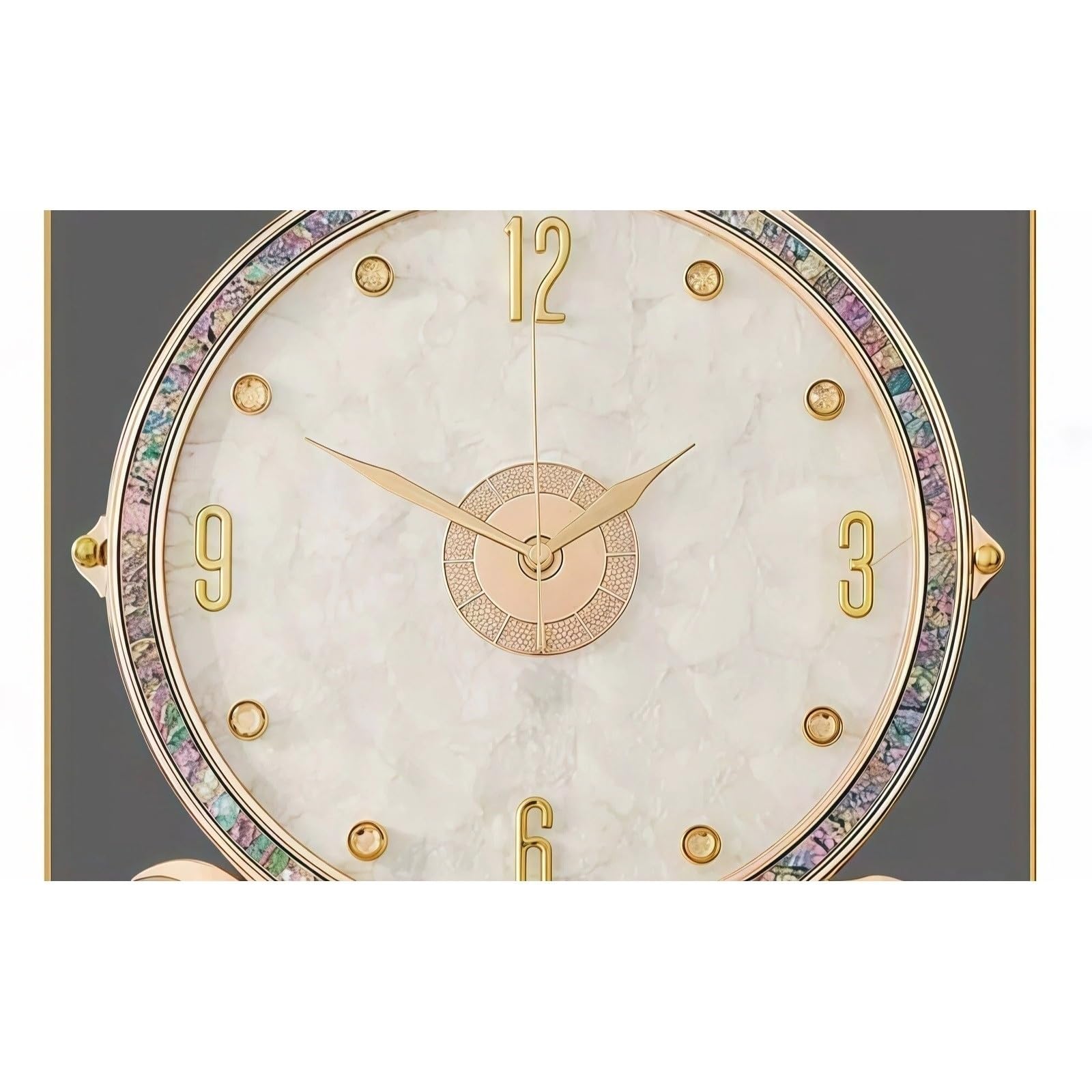 Decoración Reloj de pie Metal con Base silenciosa Cuarzo | For villa y oficina(Negro)