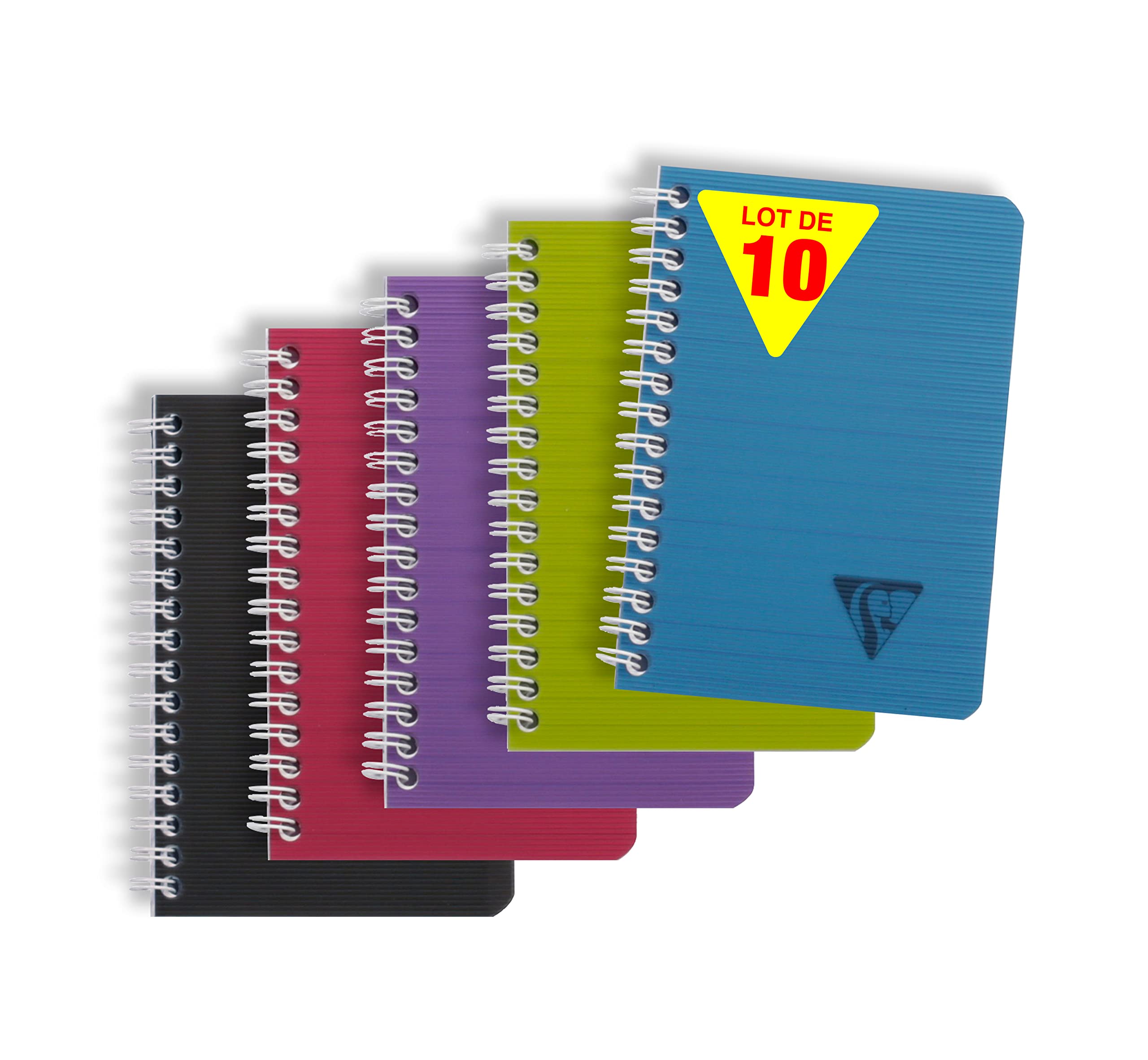 Clairefontaine 329526C Lot 10 Carnet sp. Linicolor Int. 9x14 100p ligné 90g