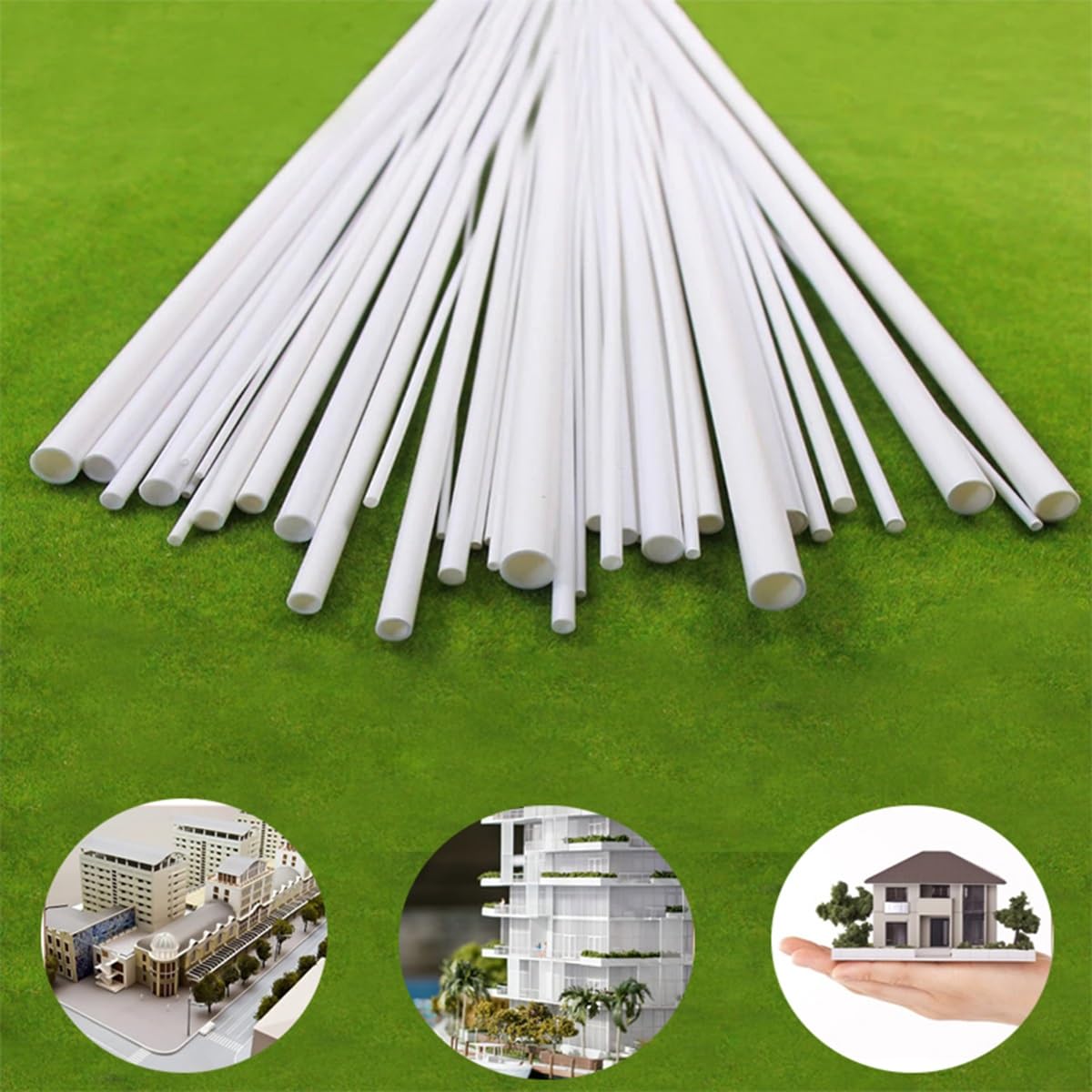 tubo rigido rotondo del PVC, Confezione da 5 tubi tondi cavi in ​​plastica ABS, diametro esterno 2-6 mm, lunghezza 250 mm(4mm)