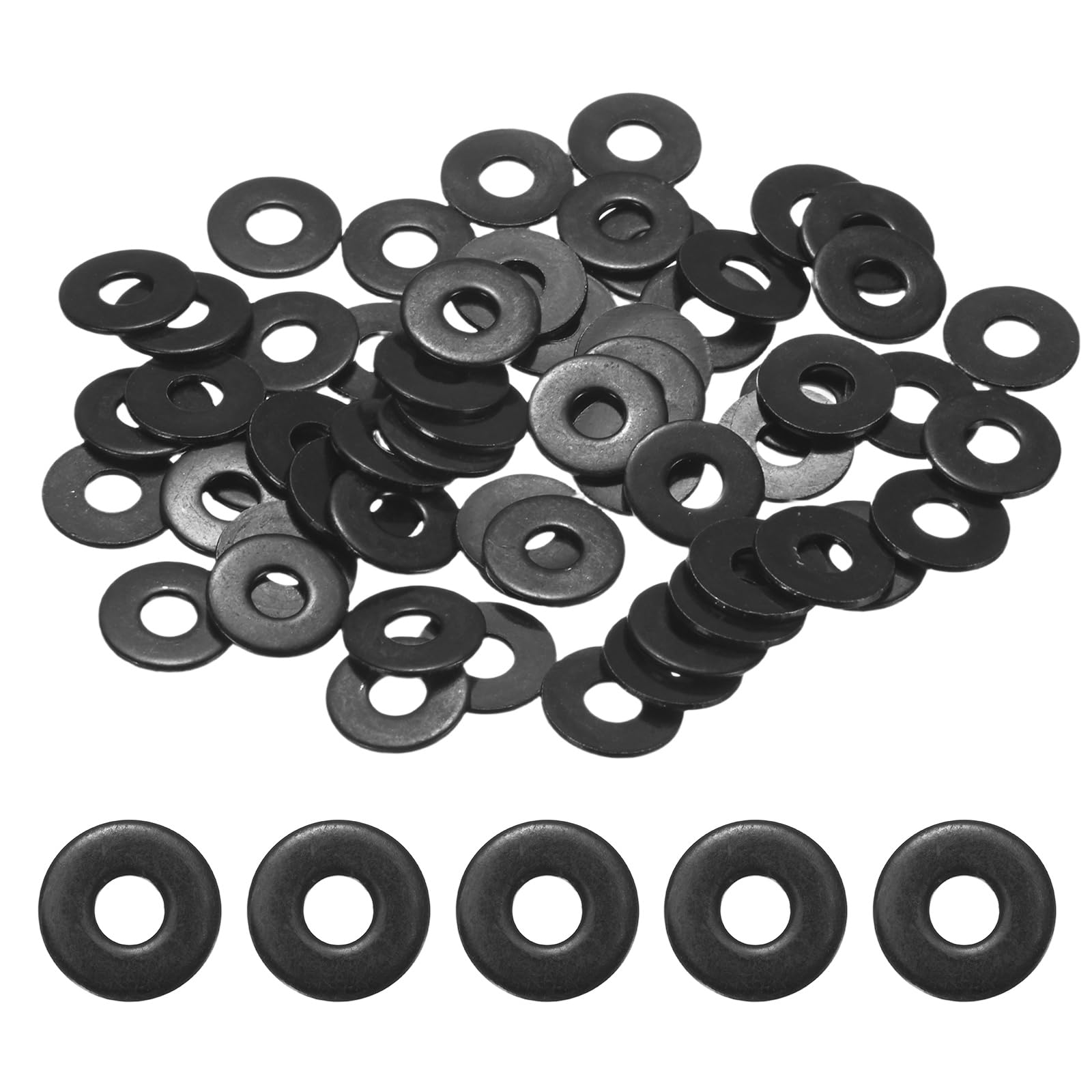 M METERXITY 100-Pack M4 Flat Washers 12mm OD Black Galvanized
