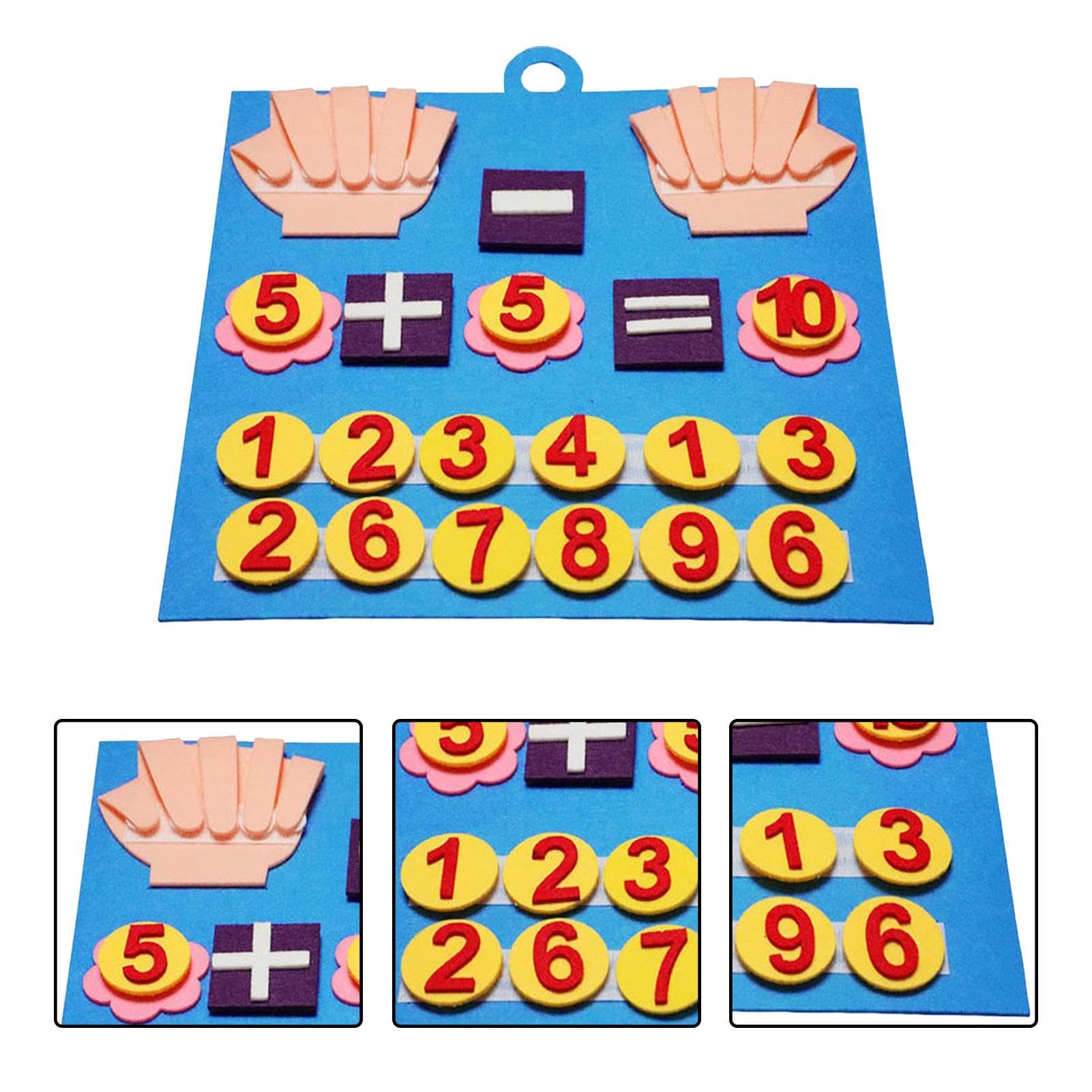 Tavola In Feltro – Giocattolo Per Contare I Bambini, Numeri Con Le Dita | Set Di Manipolazione Matematica Prescolare, Gioco Di Educazione Precoce, Per L'apprendimento Di Addizioni E Sottraz