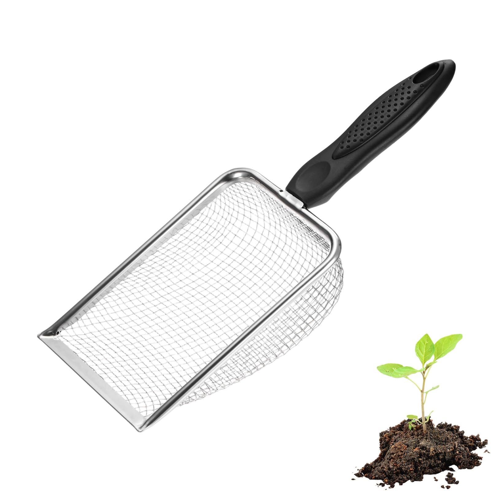 M METERXITY 1-Pack Gardening Soil Sifter 3.8 mm Mesh Stainless Steel — image 1