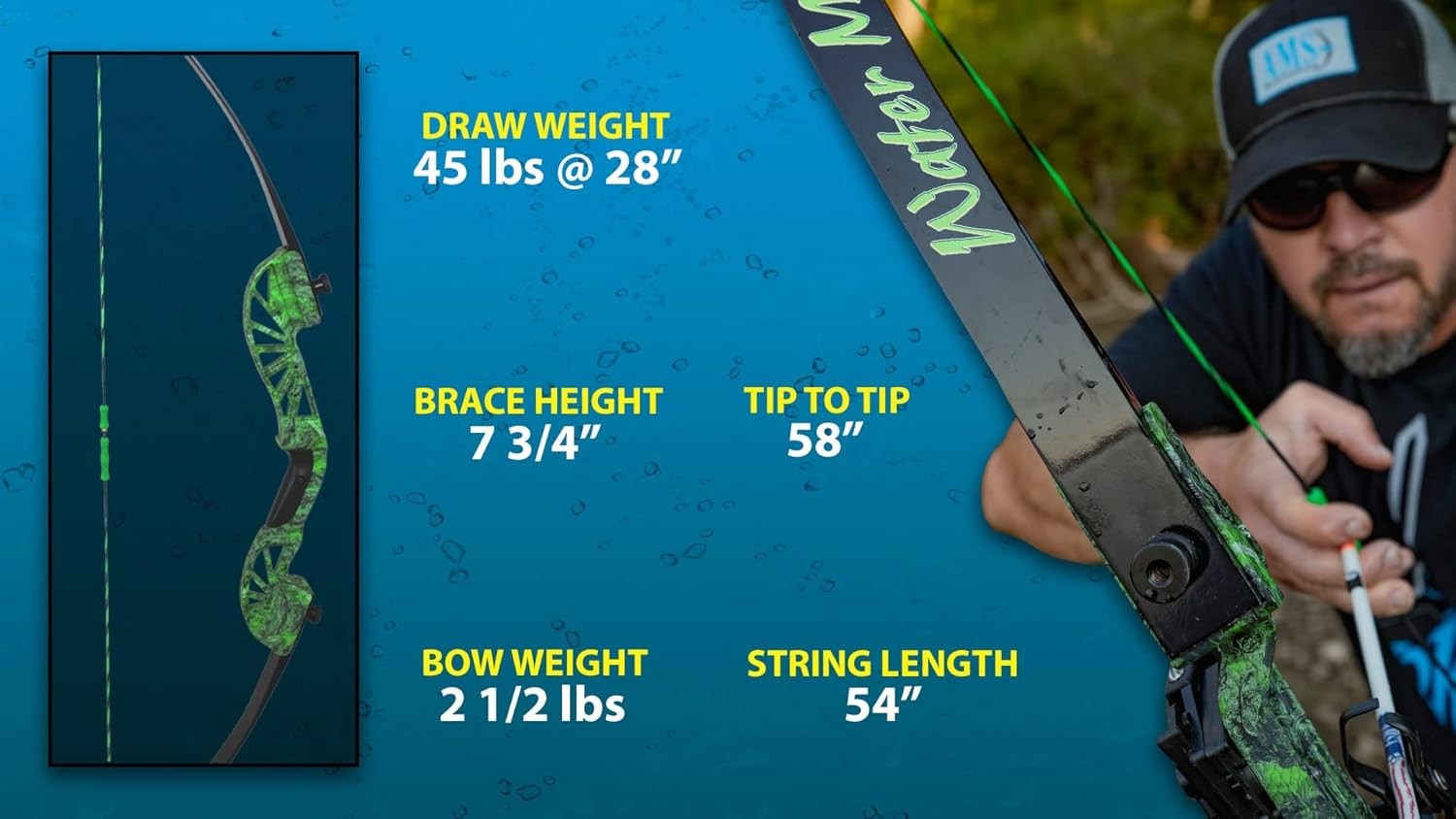 AMS Bowfishing Water Moc Recurve Bowfishing Kit - Right Hand